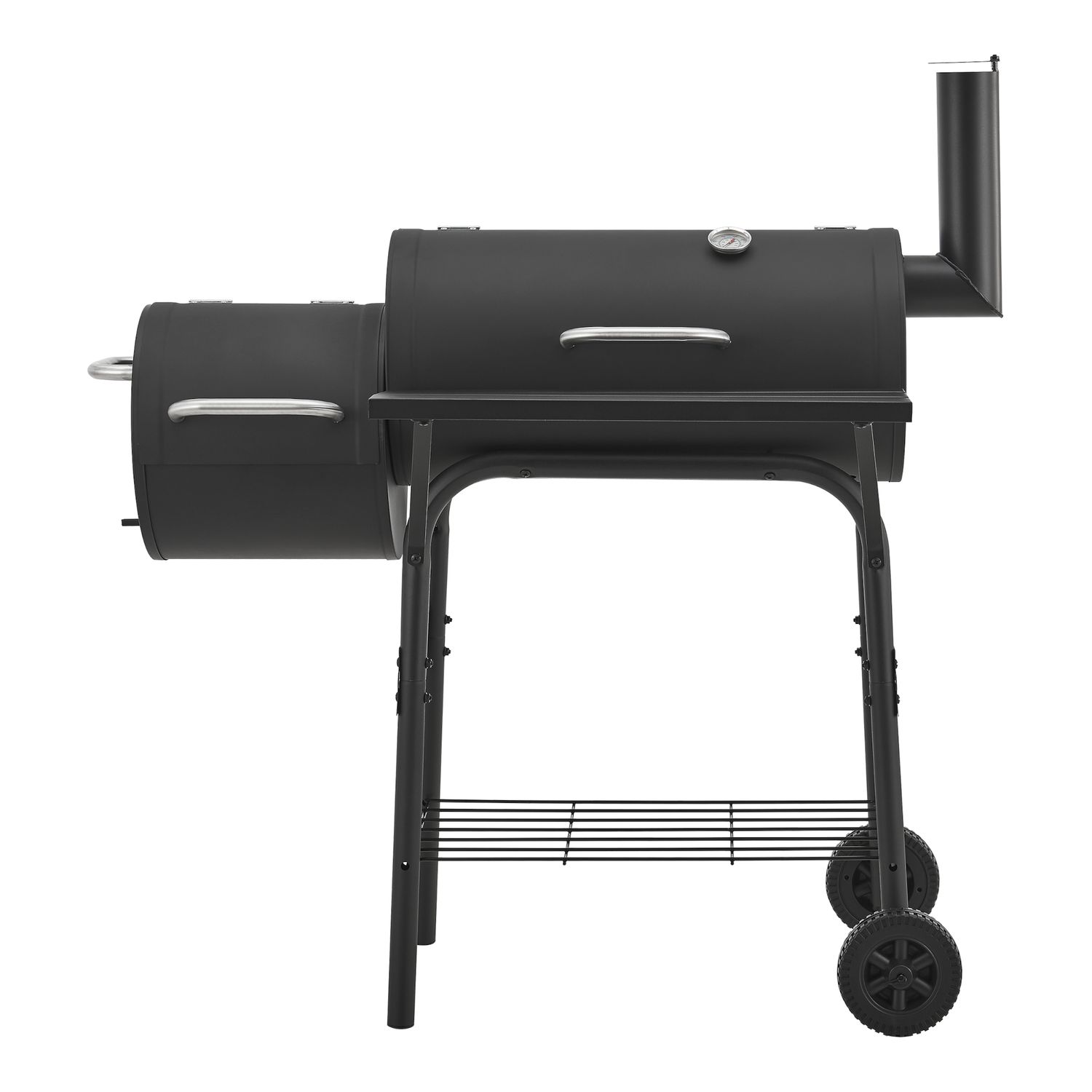 Arielli Holzkohlegrill-Smoker 115 x 110 x 64 cm - Schwarz [casa.pro]