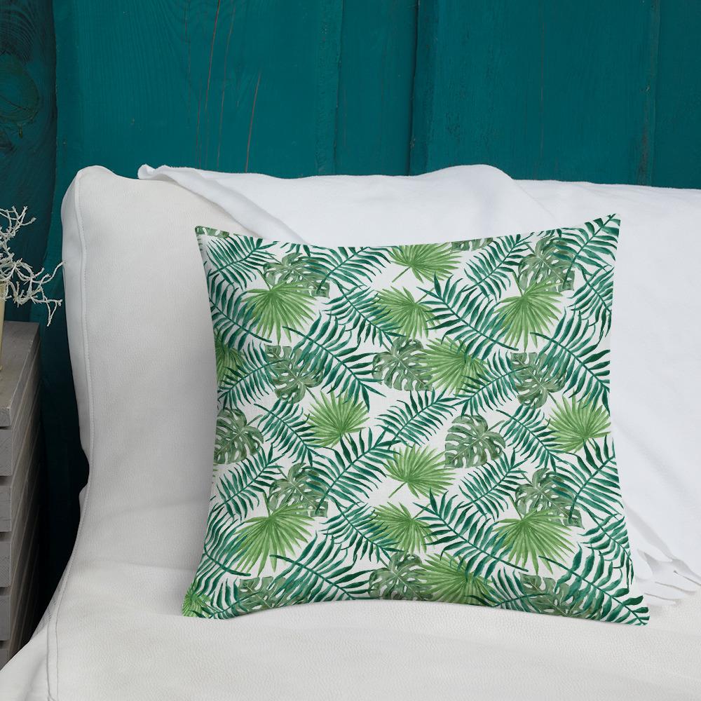 Tropical Leaves Premium Throw Pillow