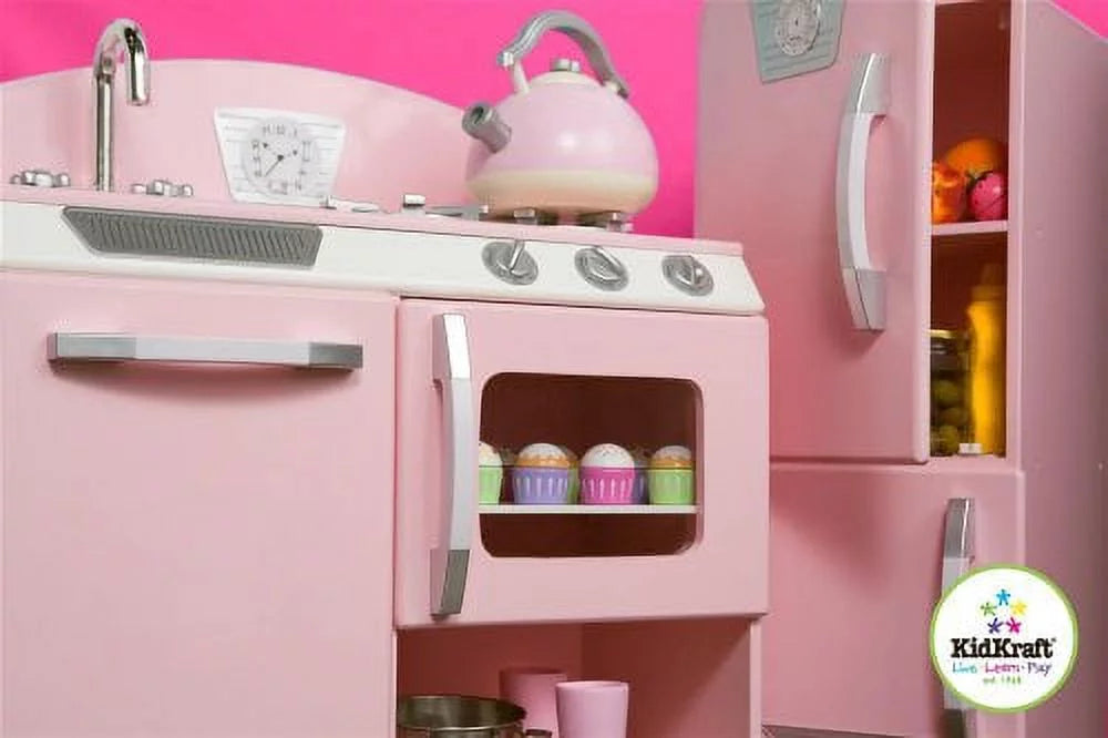 KidKraft Retro-Küche und Kühlschrank in Rosa