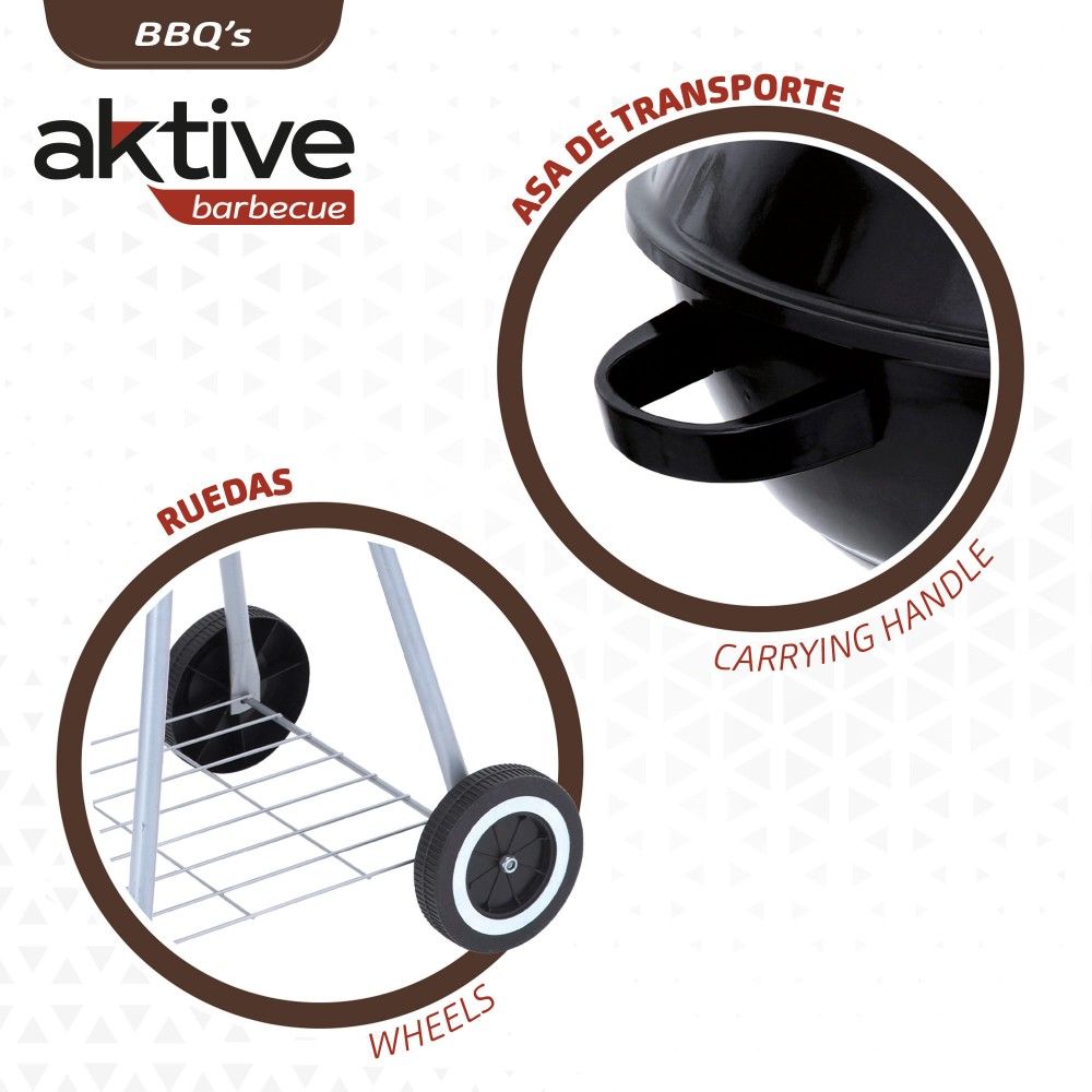 Aktive Holzkohlegrill mit rundem Deckel