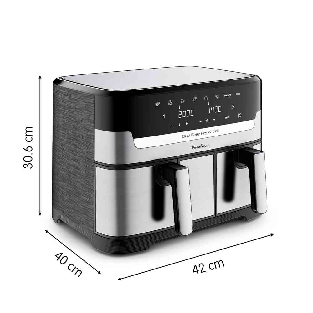 2025 Moulinex Easy Fry & Grill Dobbelt Airfryer 8,3 liter