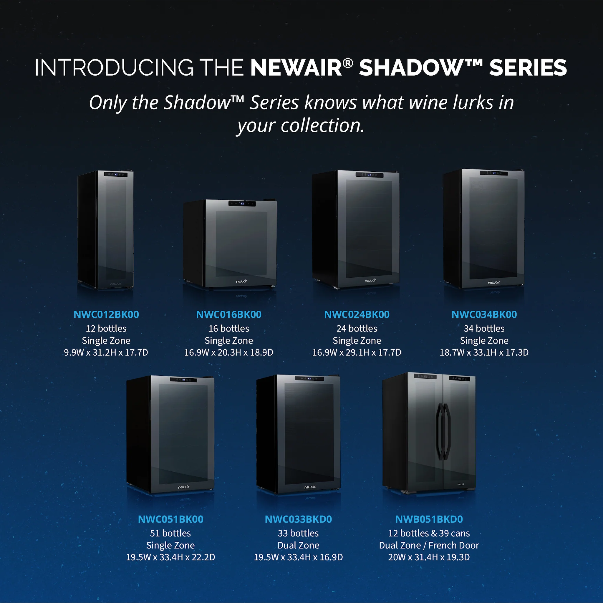 2025 Newair® Freistehender Weinkühlschrank Schwarz – 12 Flaschen – 13,6