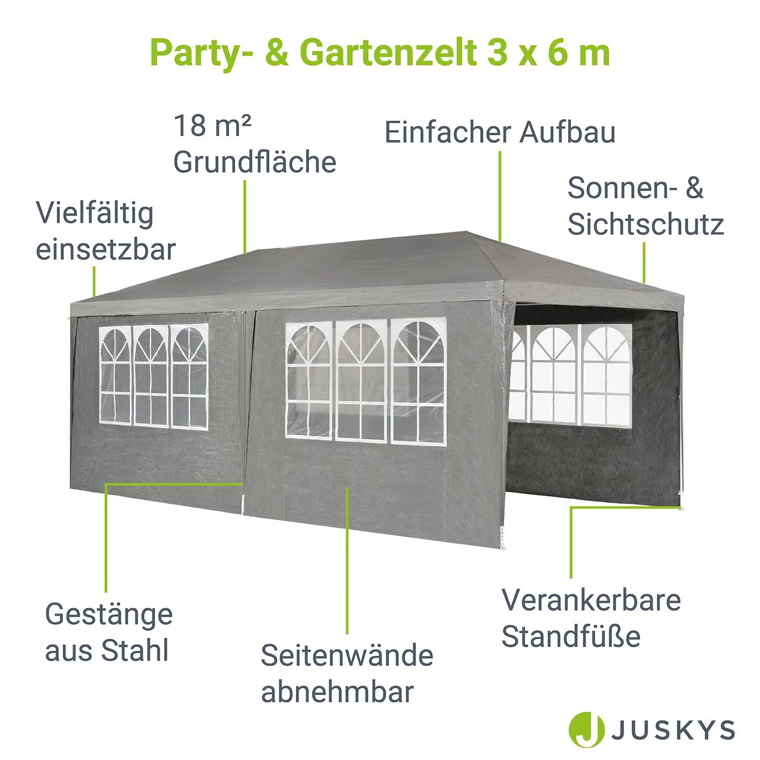 Partyzelt 2025, 3 x 6 m