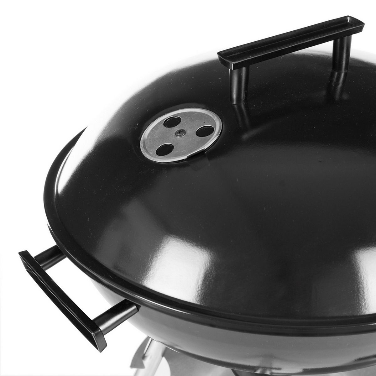 Lolahome Holzkohlegrill mit Stahlrost, 74 x 45 x 41 cm, Schwarz