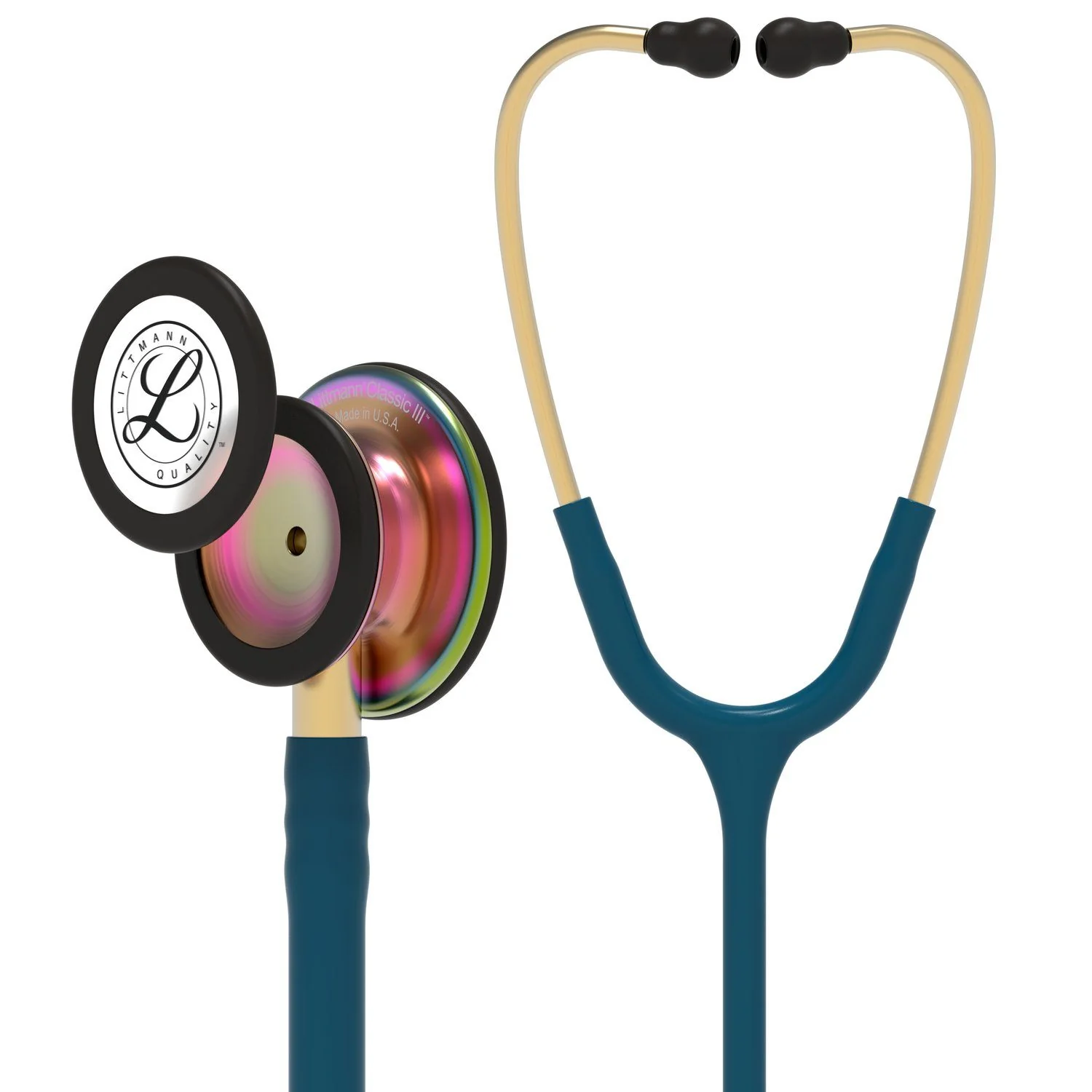 Stéthoscope de surveillance Littmann Classic III 2025 : Arc-en-ciel bleu Caraïbes 5807