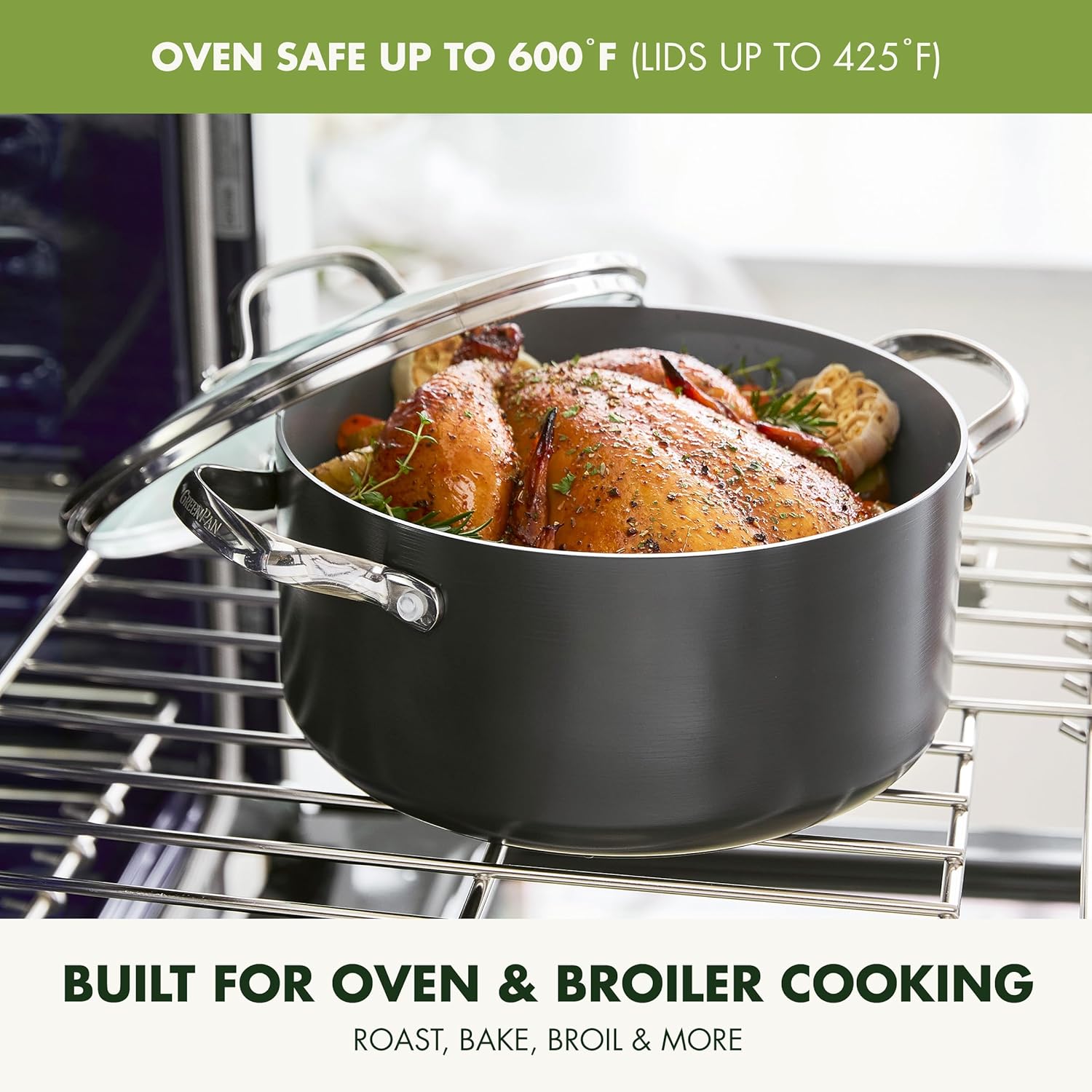 GreenPan Valencia Pro 11-teiliges Kochgeschirr-Set, gesunde, antihaftbeschichtete, hart eloxierte Keramik, inklusive Bratpfannen, Fritteuse, Töpfen und Deckeln, PFAS-frei, induktionsgeeignet, spülmaschinen- und ofenfest, Grau