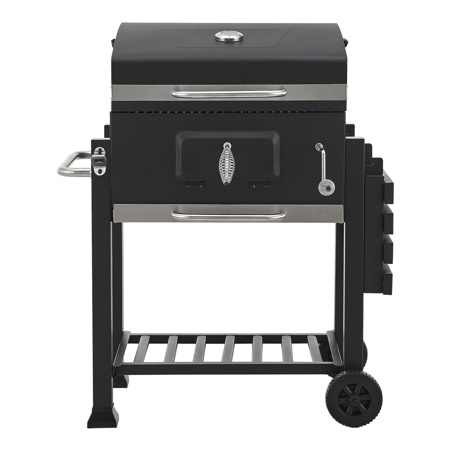 Arnad Holzkohlegrill mit 3 Stahlrosten 105x114x48cm - Schwarz [casa.pro]