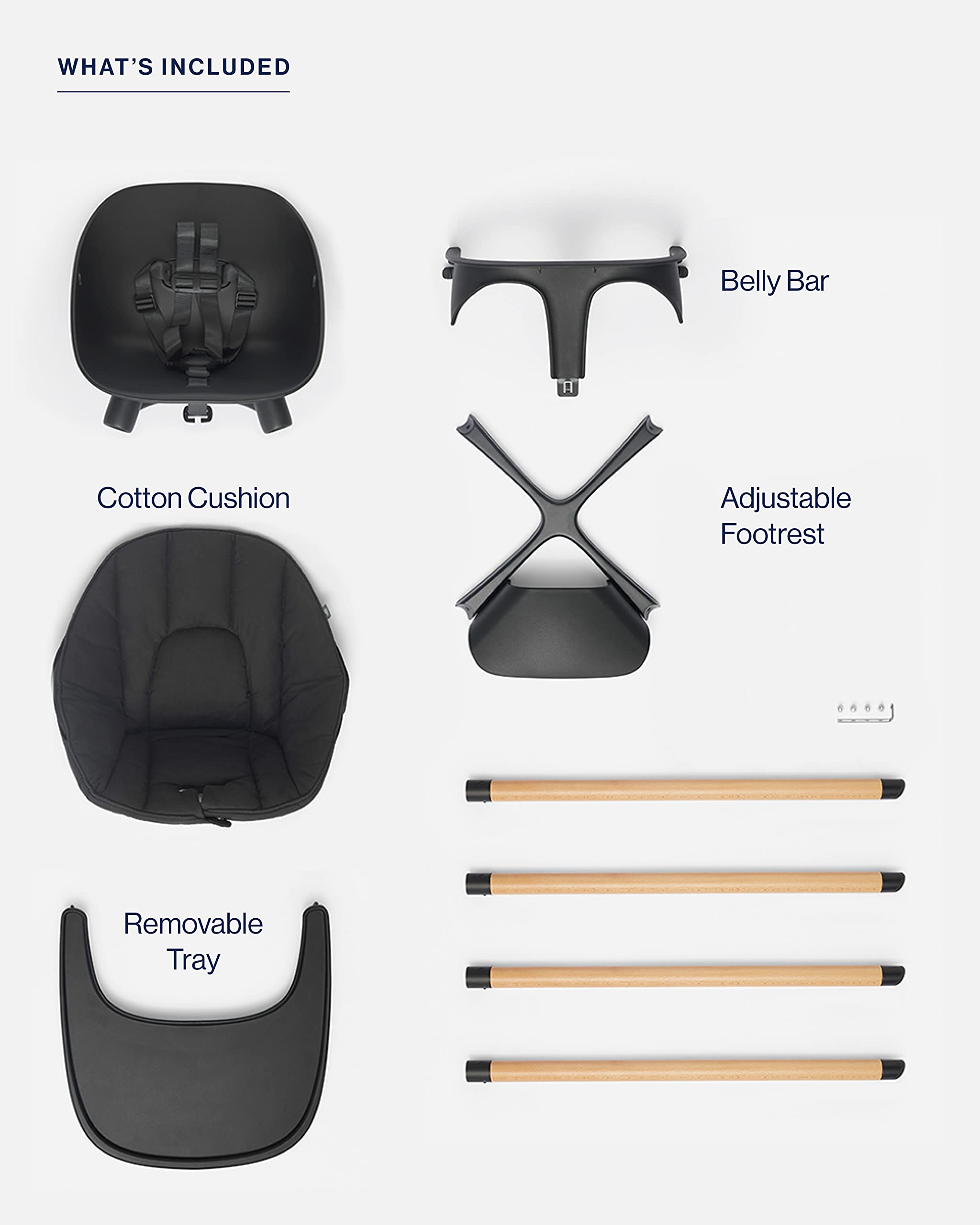 2025 Lalo The Chair Convertible 3-i-1 – Træhøjstol til babyer og børn med opvaskemaskinesikker bakke og justerbar fodstøtte – Lakridsfarvet