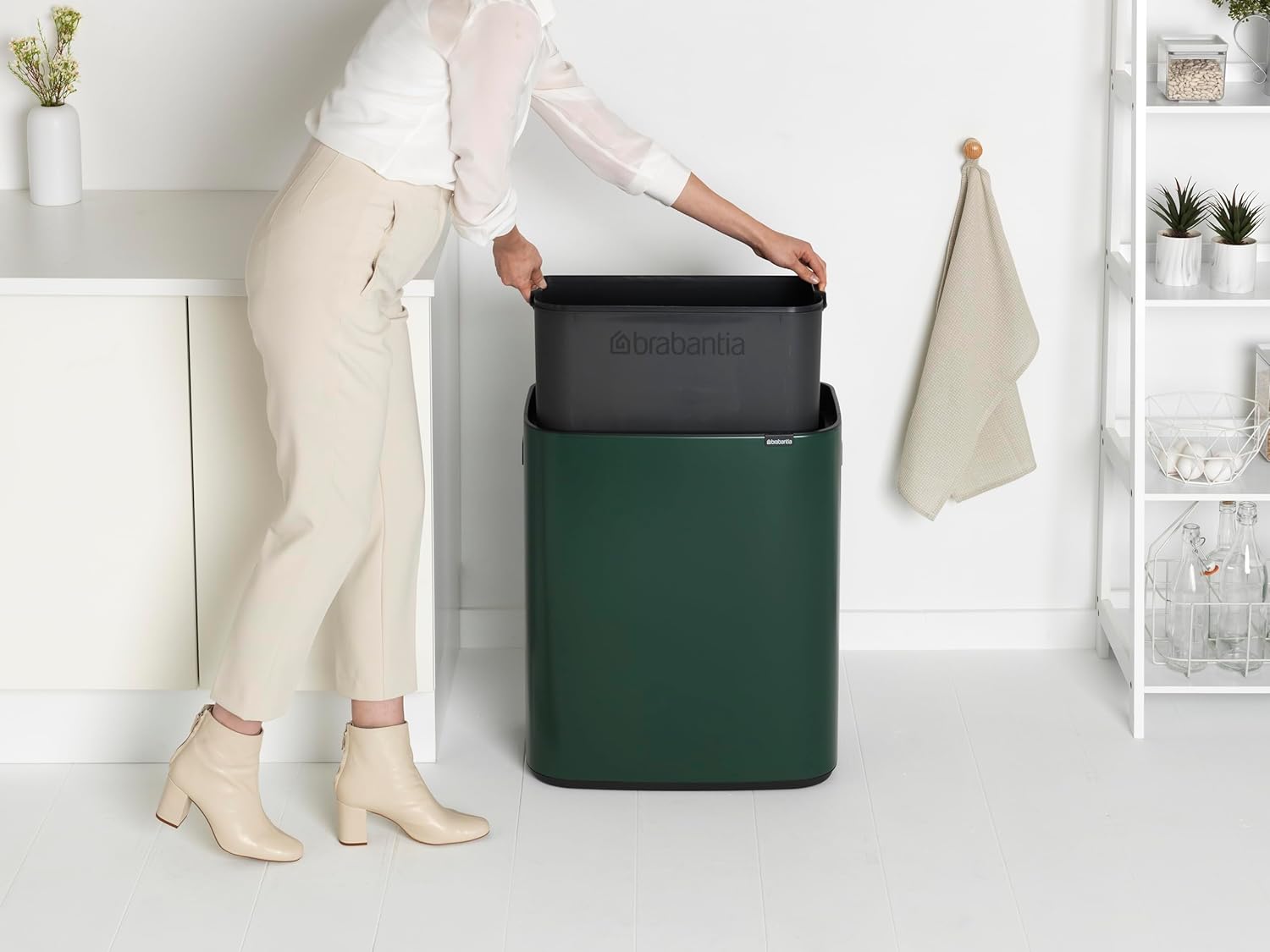 Brabantia Abfalleimer, Stahl matt, Anti-Fingerprint, 2 x 30 l