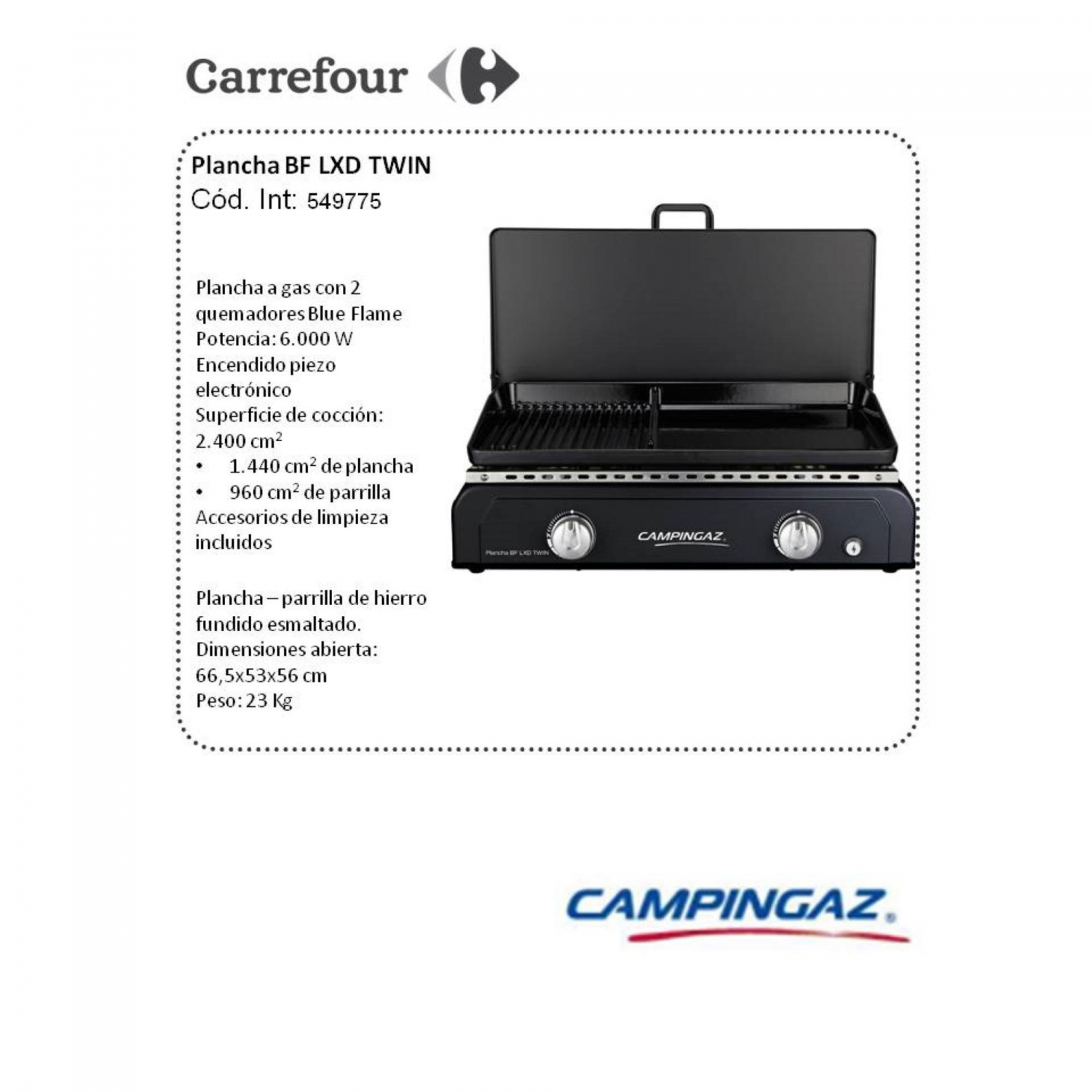 Blue Flame LXD Doppel-Gasgrillplatte