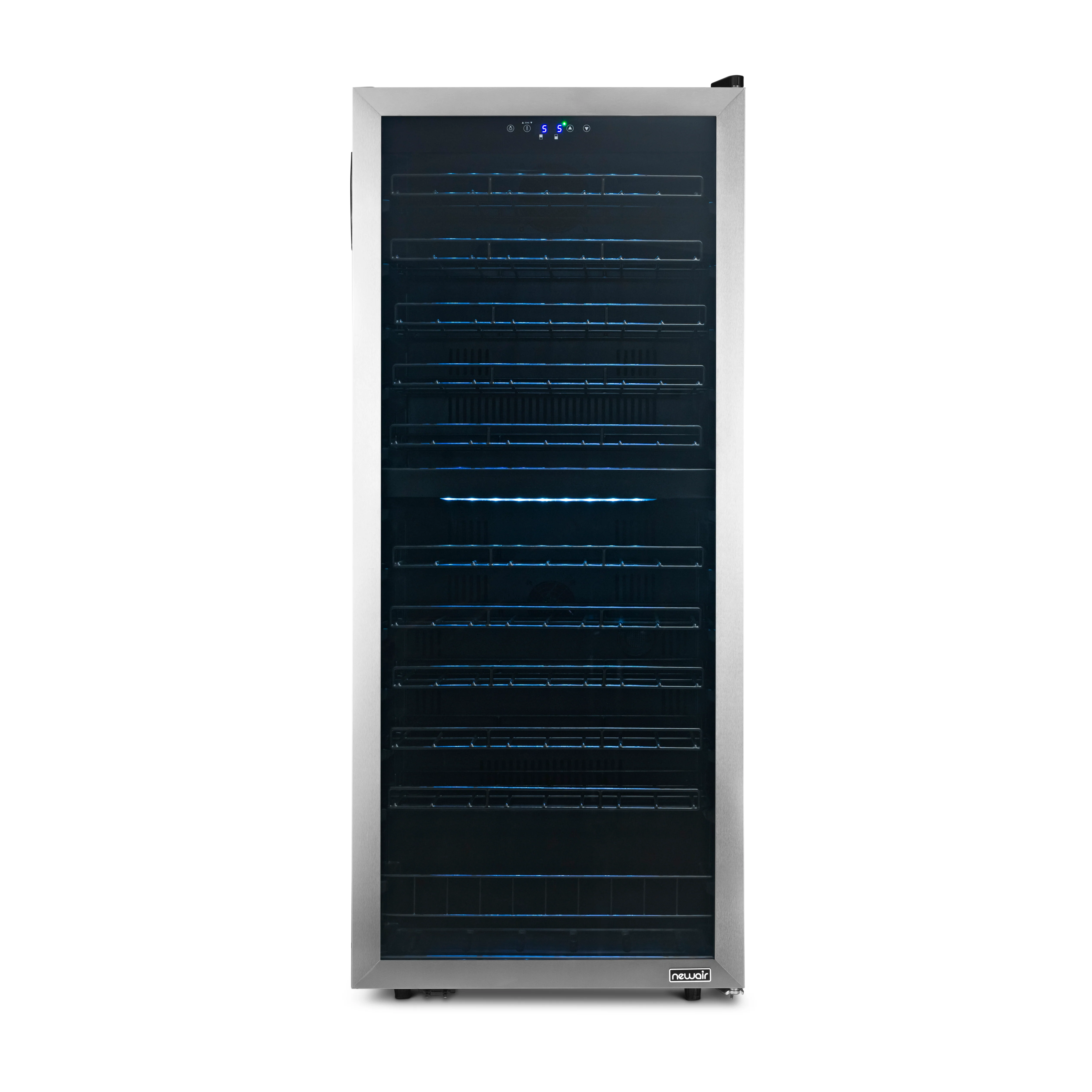 2025 Newair® Fritstående vinkøleskab i rustfrit stål – 98 flasker – 23 med dobbelt zone