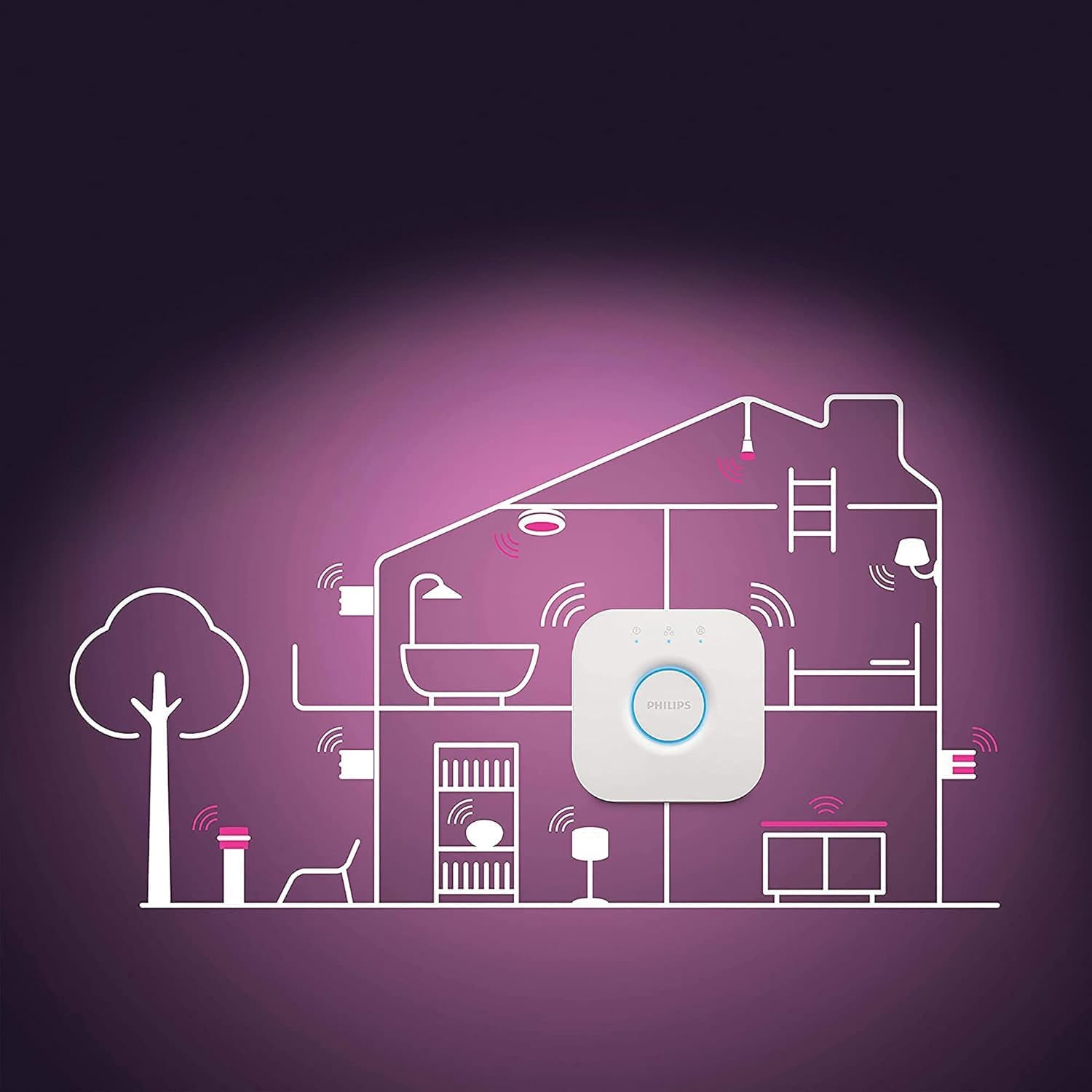 Philips Hue Infuse Smart LED-Deckenleuchte 33 W – 2100 Lumen, Weiß, kompatibel mit Alexa und Google Home, Durchmesser 38 cm