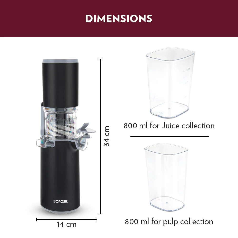 2025 Borosil Easy Juice Koldpresser Slowjuicer