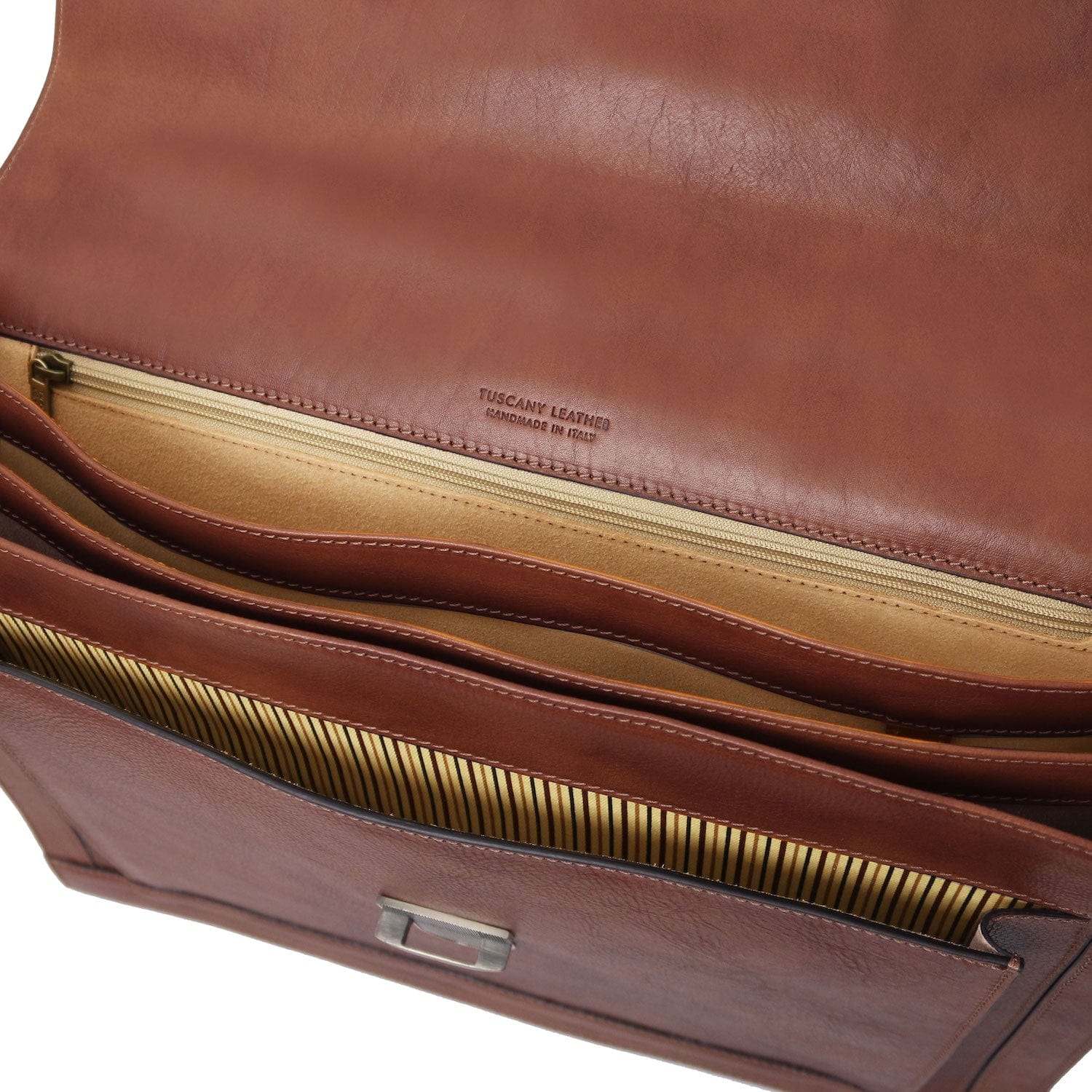 Cremona - 3 compartment matte leather briefcase | TL142448