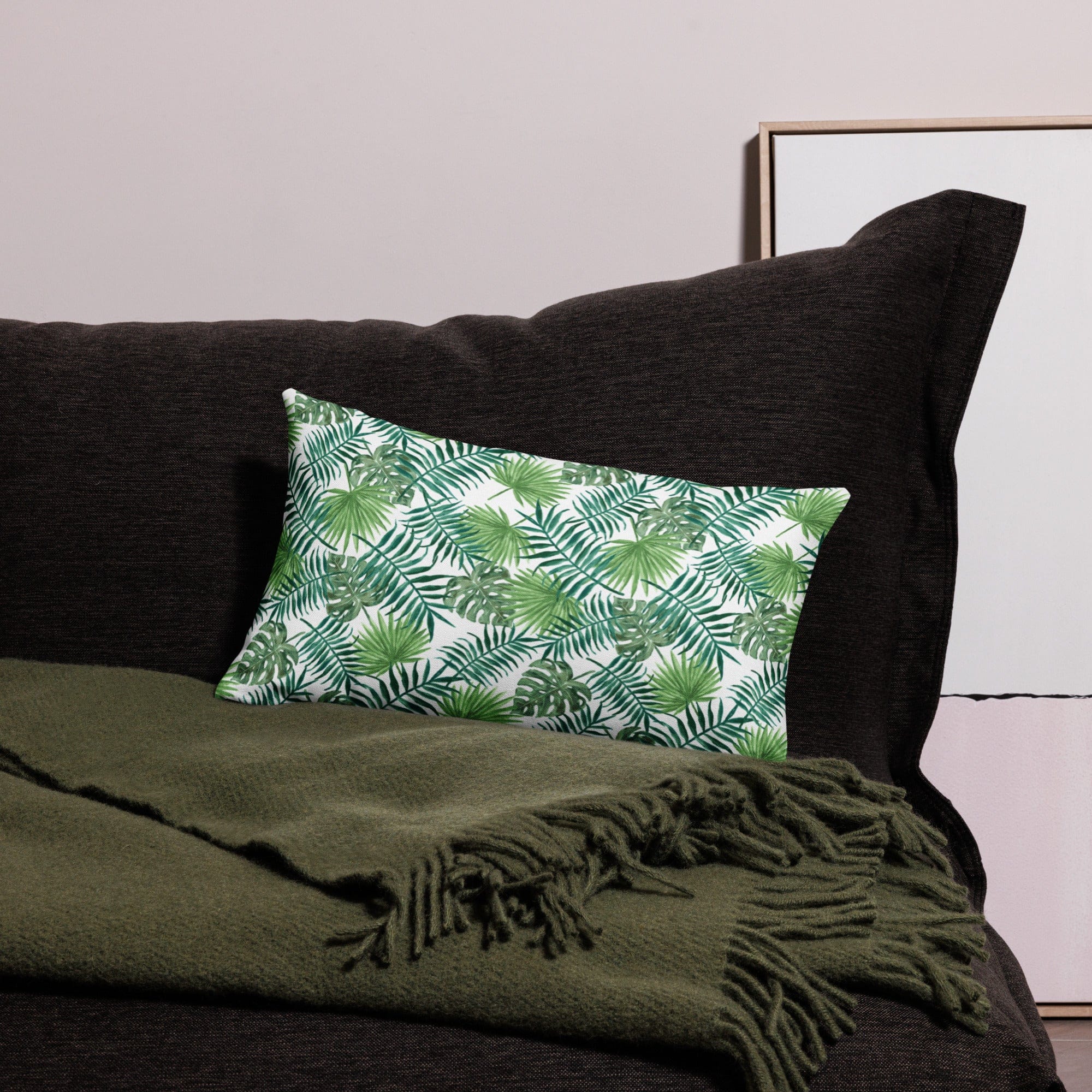 Tropical Leaves Premium Throw Pillow