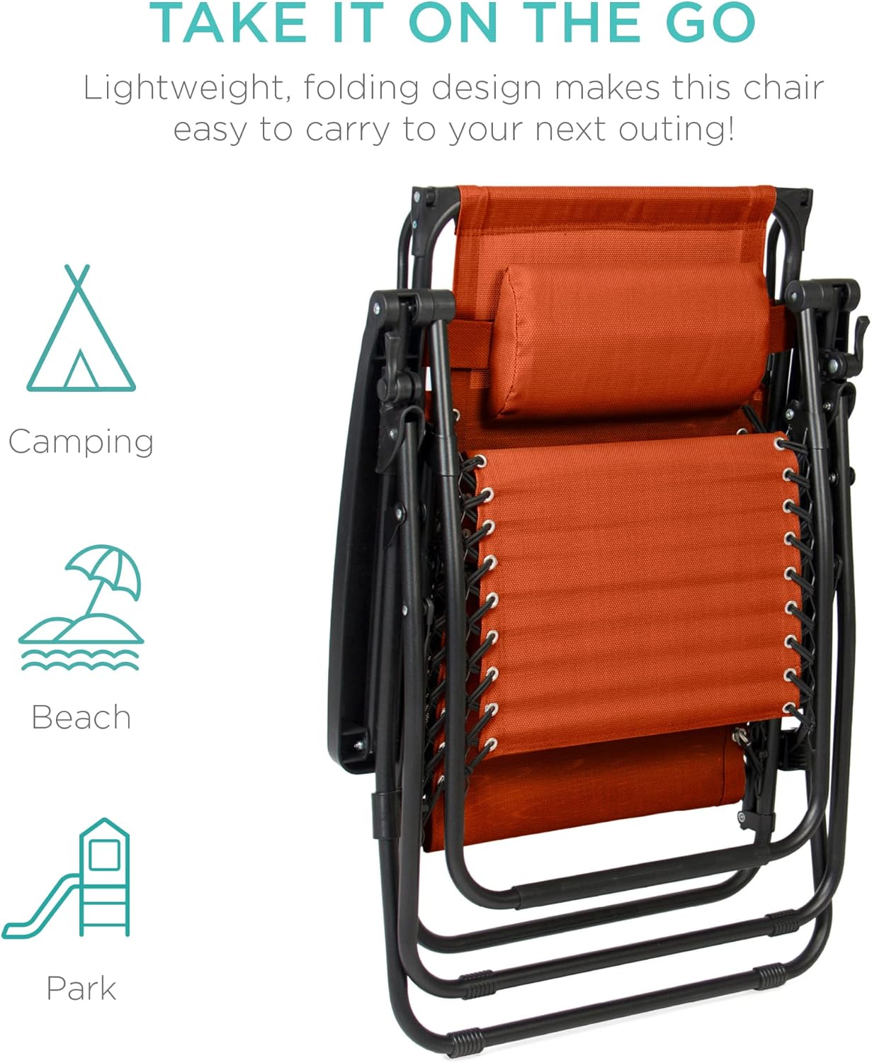 Bedste valg – Zero Gravity-lænestol til terrassen. Justerbar og foldbar udendørsstol med baldakin, nakkepude og sidebakke. Textilene – Påfugleblå