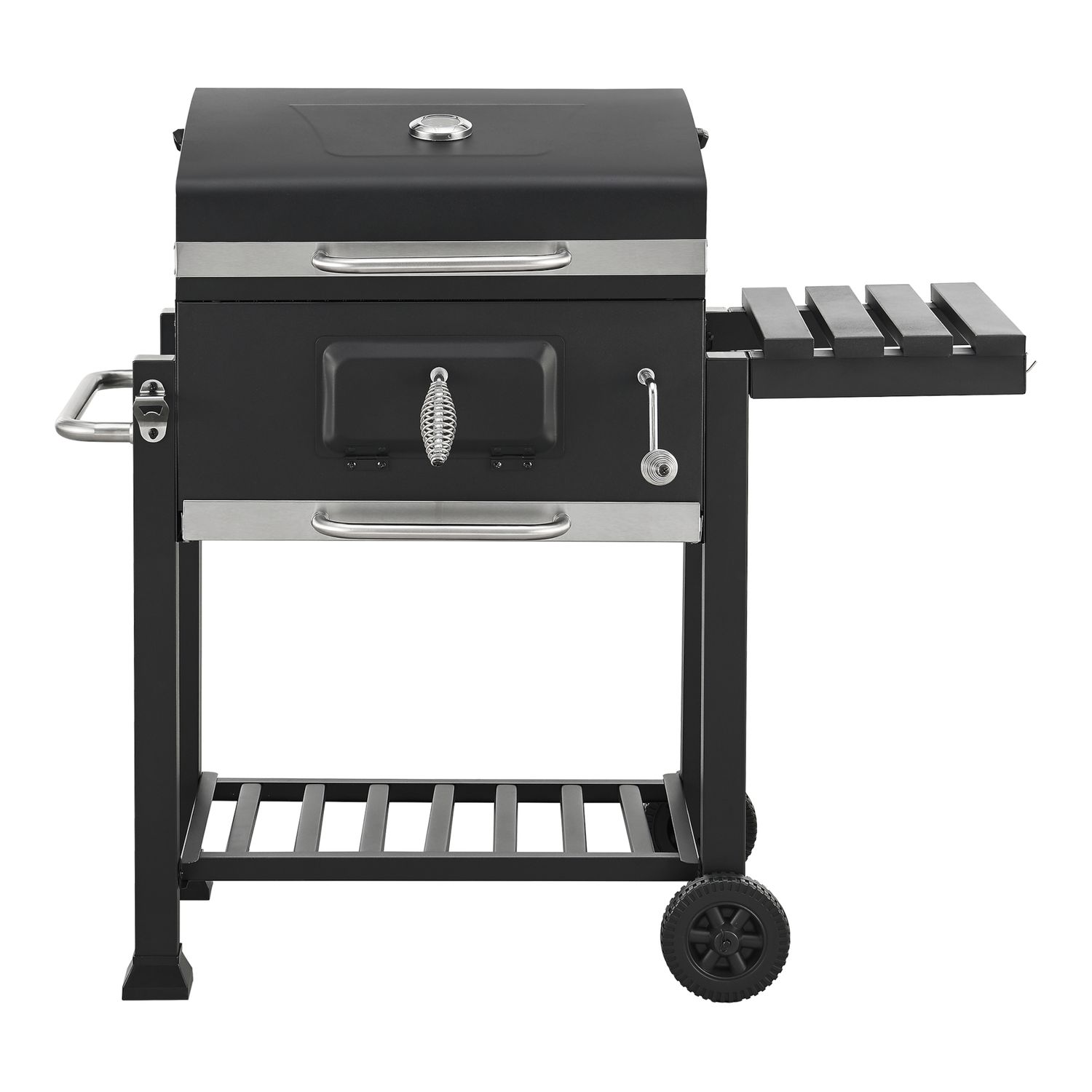 Arnad Holzkohlegrill mit 3 Stahlrosten 105x114x48cm - Schwarz [casa.pro]