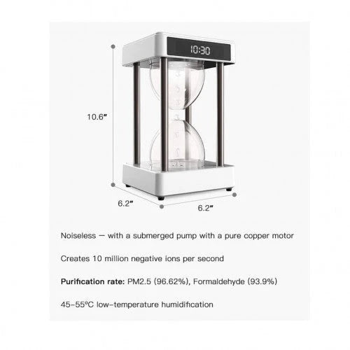 Purificateur d'air KOVODA avec filtre sans filtre et sablier antigravité avec gouttes d'eau dans le temps
