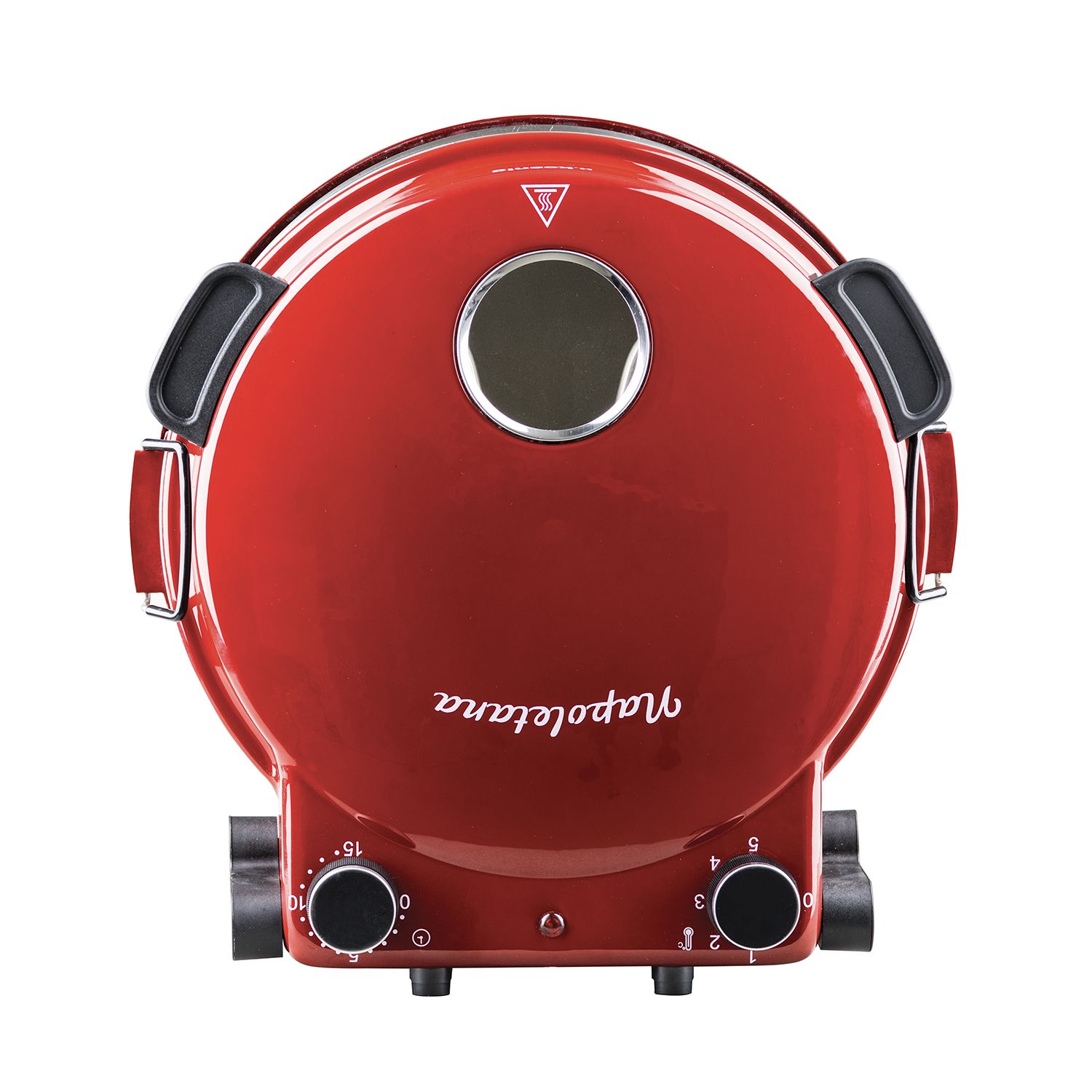 H.koenig Napl350 Pizzaofen, 1200 W, 32 cm Durchmesser, bis 350 °C, Keramikstein, Rot