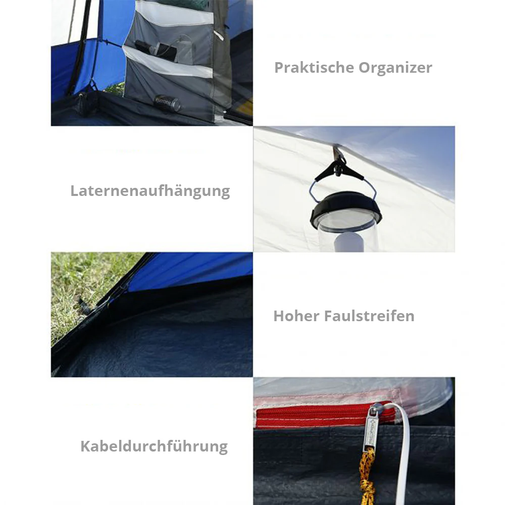 2025 KingCamp Meilfi Plus – Modernes, freistehendes Familienzelt mit einer hohen Innenhöhe von 220 cm