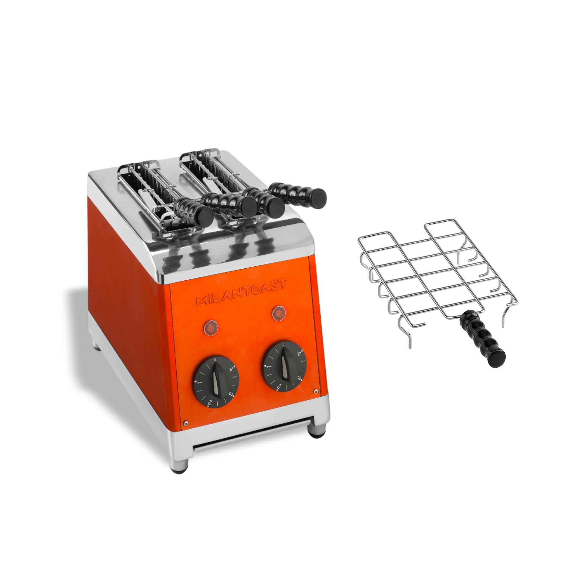 2025 Milantoast brødrister med 2 huller, tang og bolleholder