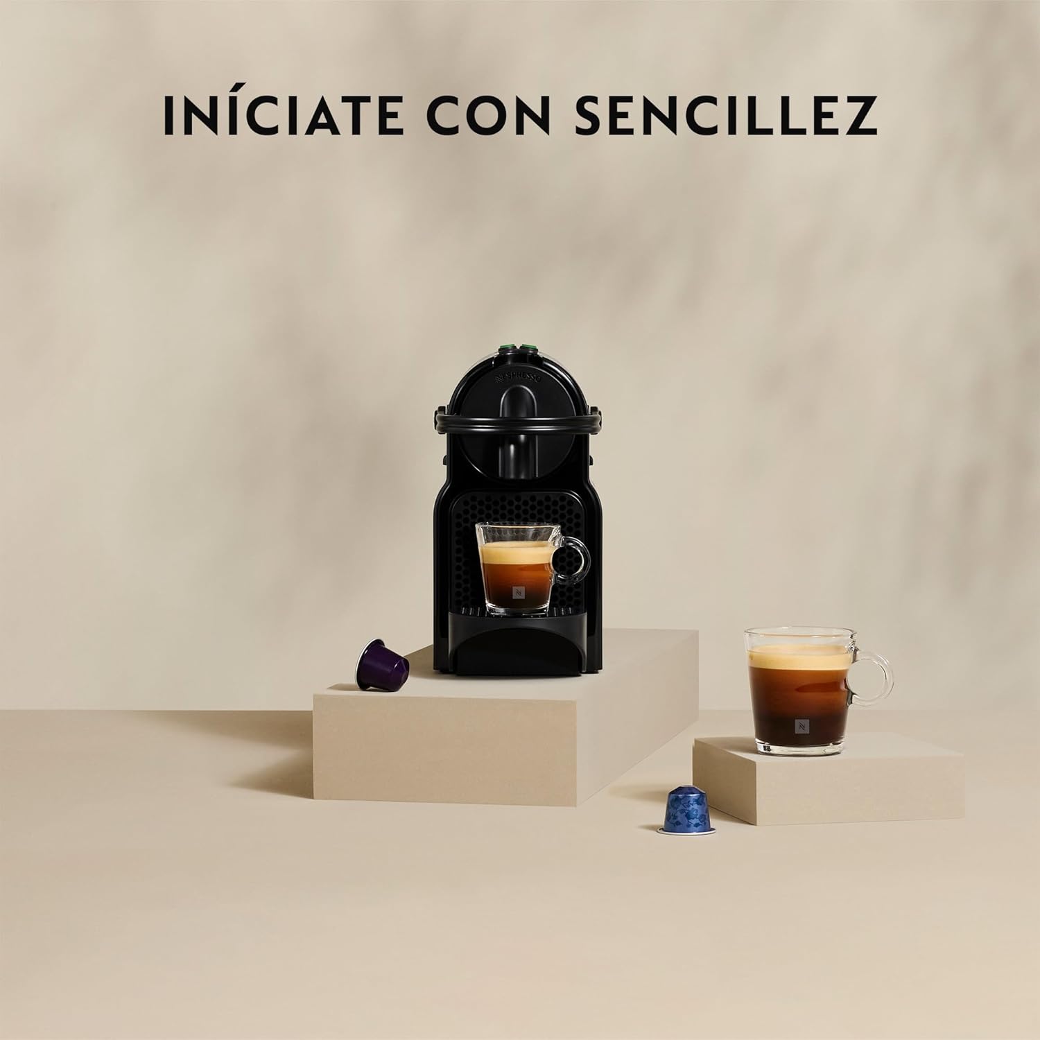 Nespresso De'Longhi Inissia EN80.B Kaffeemaschine für Nespresso-Kapseln, 19 bar, automatische Abschaltung, schwarz
