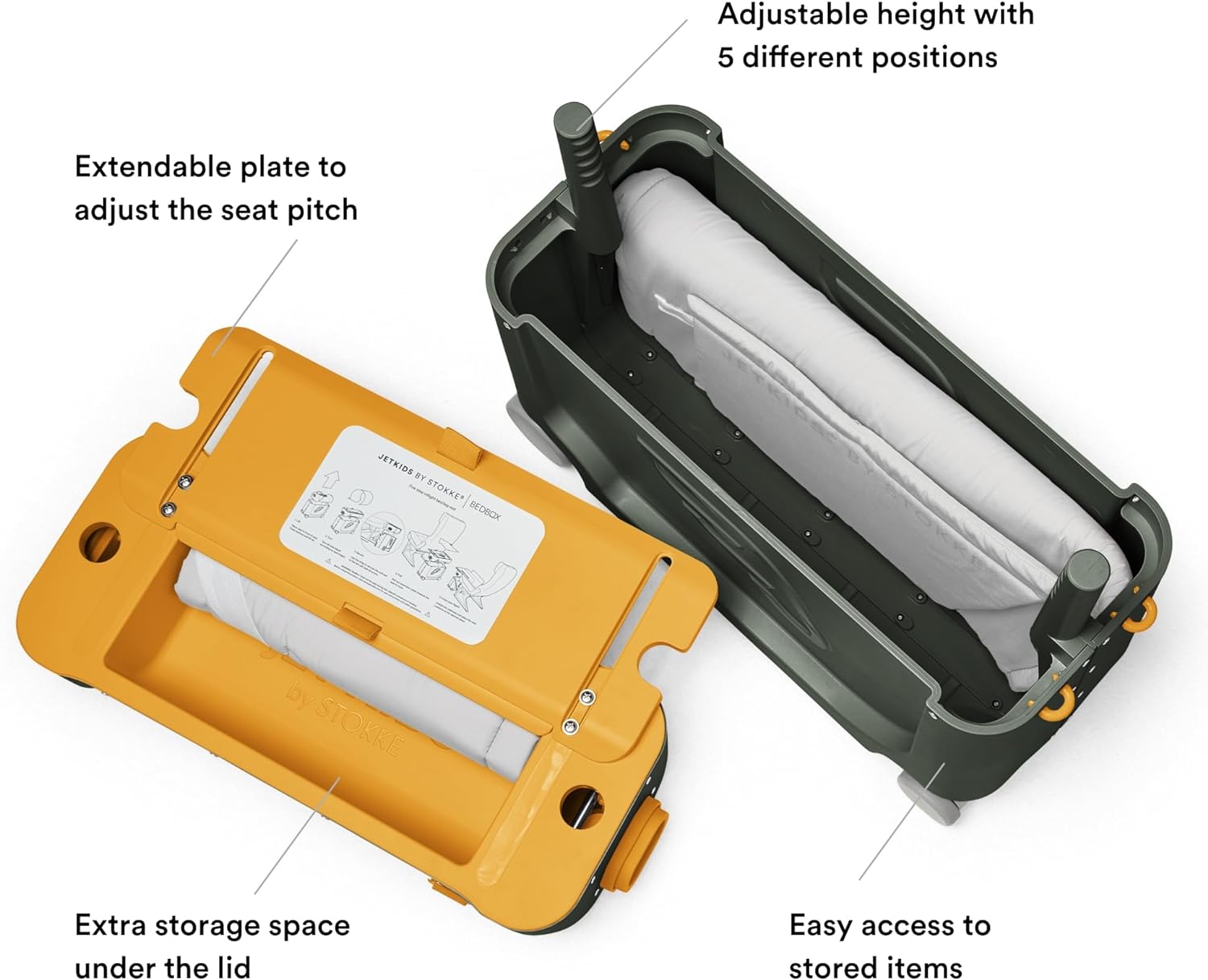 Kinder-Handgepäckkoffer und Flugbett – Hilft Ihren Kindern, sich im Flugzeug zu entspannen und zu schlafen – Von mehreren Fluggesellschaften zugelassen – Ideal für Kinder von 3 bis 7 Jahren