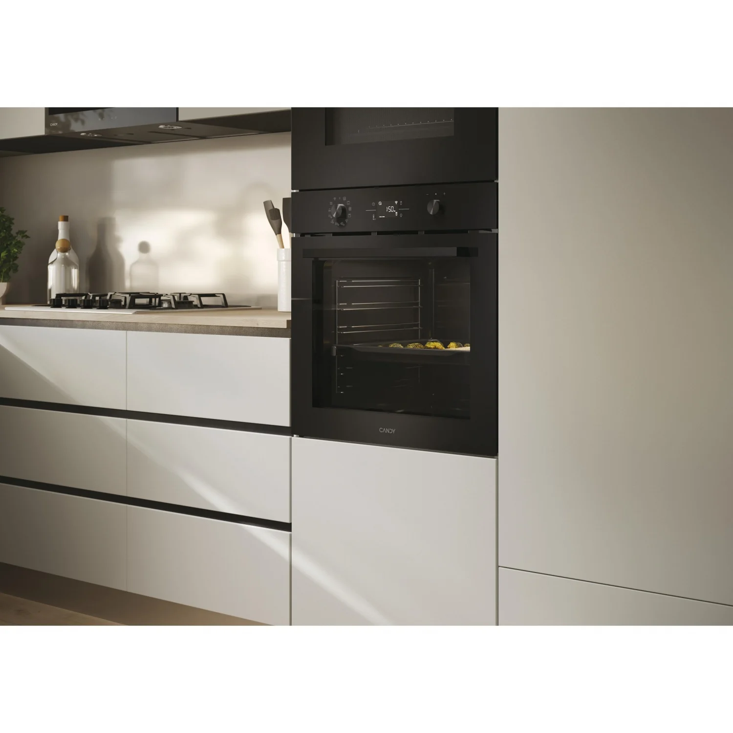 Candy CA6 NP5B3EHTB Multifunktionsbackofen, 3,3 kW, 78 l, Klapptür, 12 Kochfunktionen, WLAN, Energieeffizienzklasse A++ – Schwarz