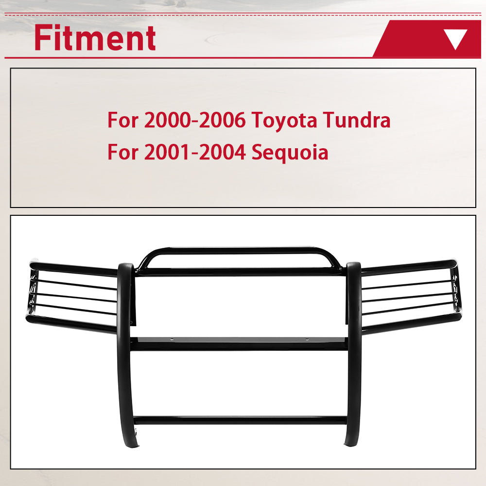 Pare-chocs avant et grille de protection en acier noir Kojem pour Toyota Tundra 2000-2006 et Sequoia 2001-2004