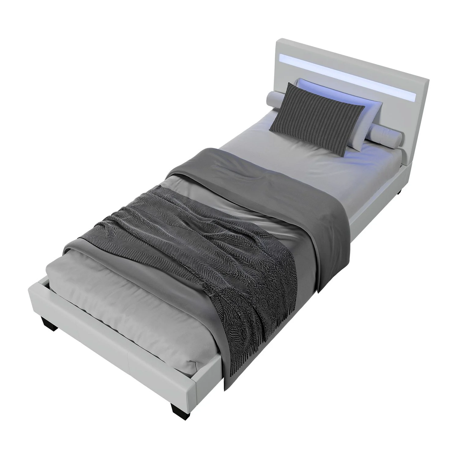 Lit capitonné Verona 2025, 120 x 200 cm, blanc