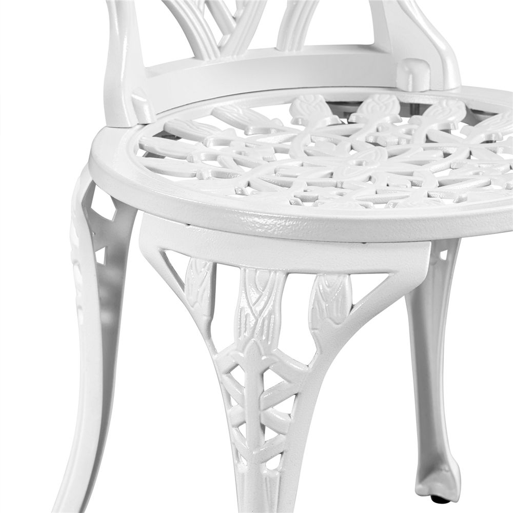 Weißes Gartentisch- und Stuhlset für Balkon