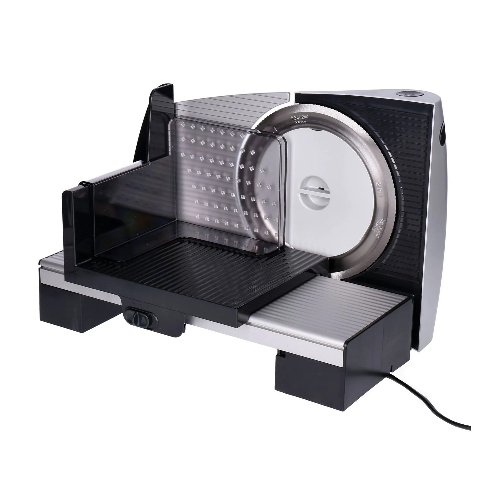 2025 Steba AS 200 pålægsmaskine med håndbeskyttelse og rustfri stålklinge, Solingen. Rustfrit stål. Sort