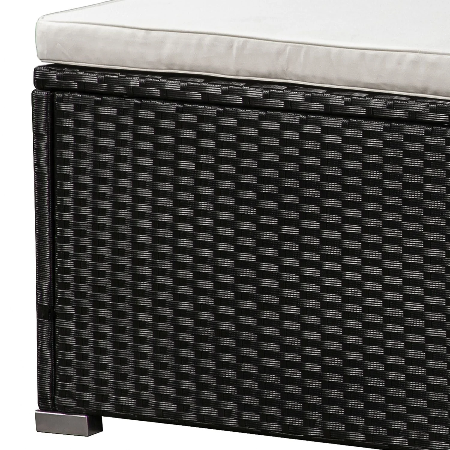 Ensemble de jardin en résine tressée Punta Cana M 2025, noir avec coussins gris