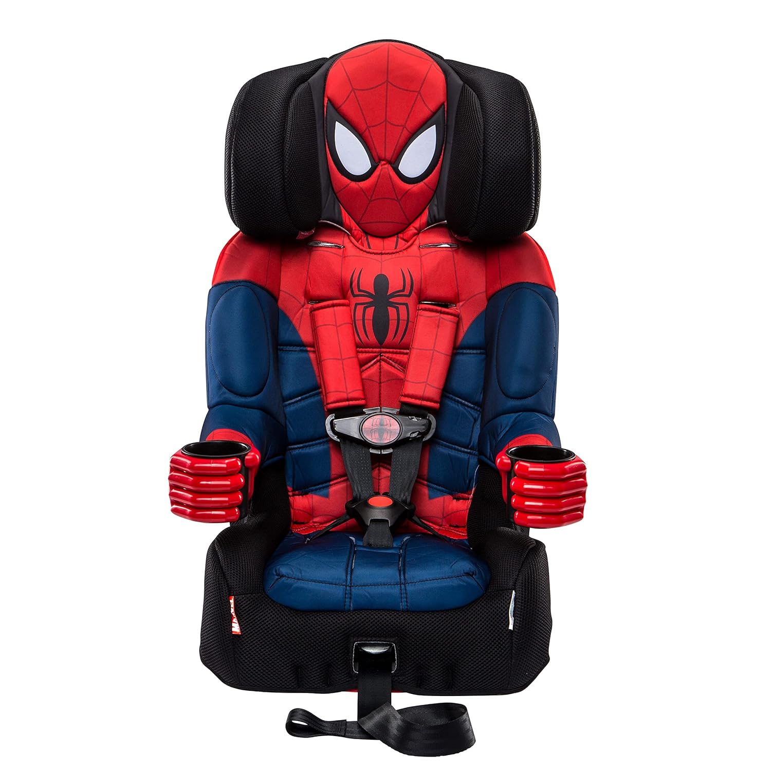 2025 KidsEmbrace Marvel Spider-Man 2-i-1 autostol med lås og justerbar sele. Vil du have, at jeg laver en lidt kortere eller mere detaljeret version?