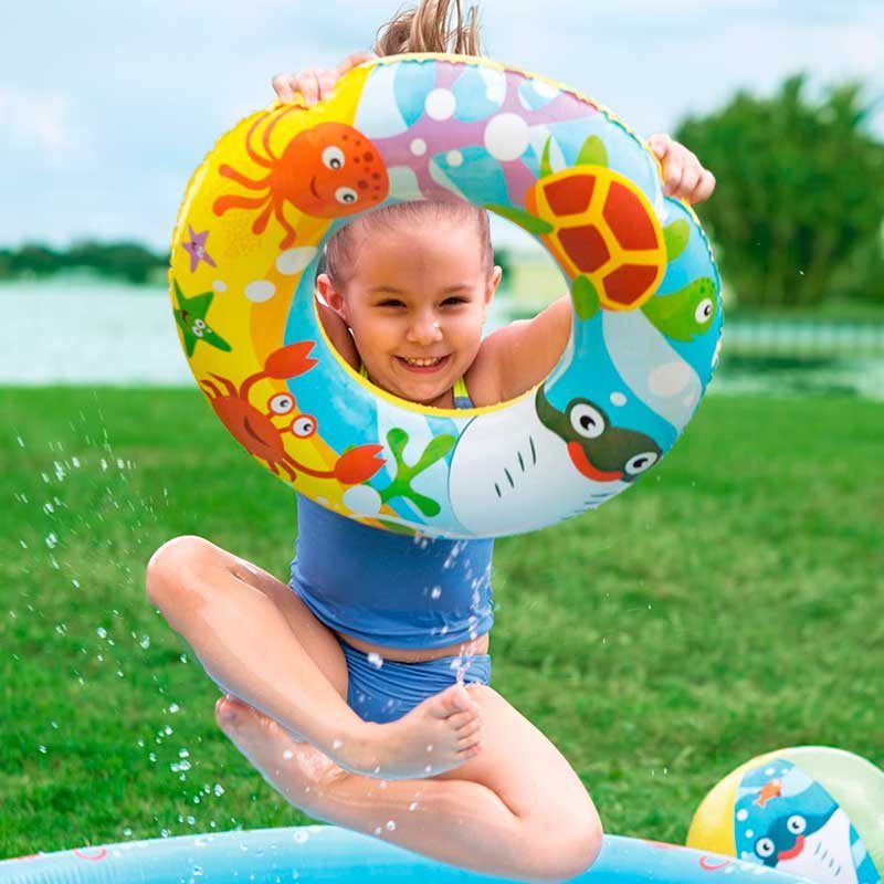 Bestway aufblasbares Kinderbecken 137l mit Zubehör ab 2 Jahren Ø122x20 cm