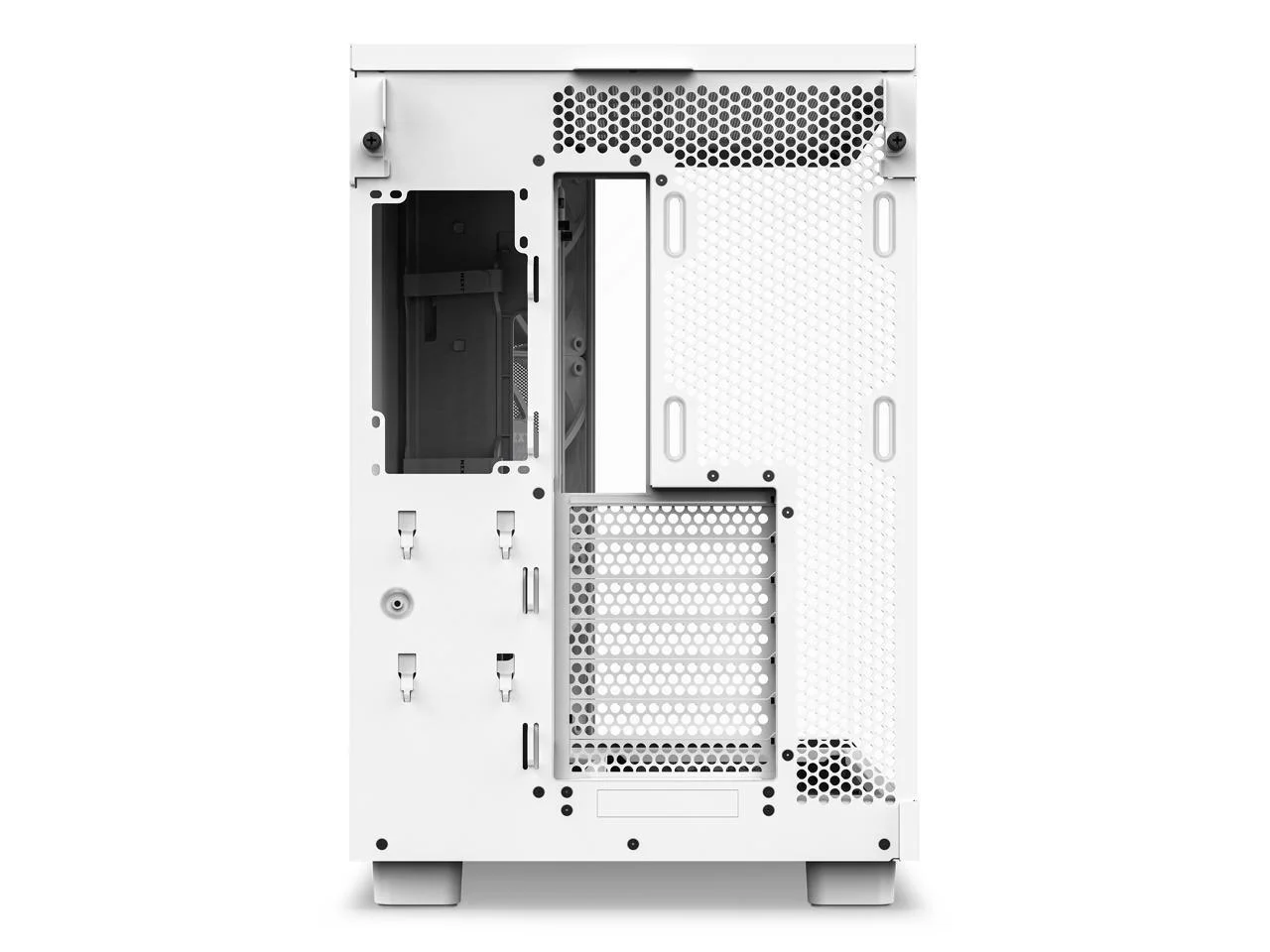 2025 NZXT H6 FLOW - Kompakt dobbeltkammer-midtower-kabinet med airflow. Hvid. CC-H61FW-01