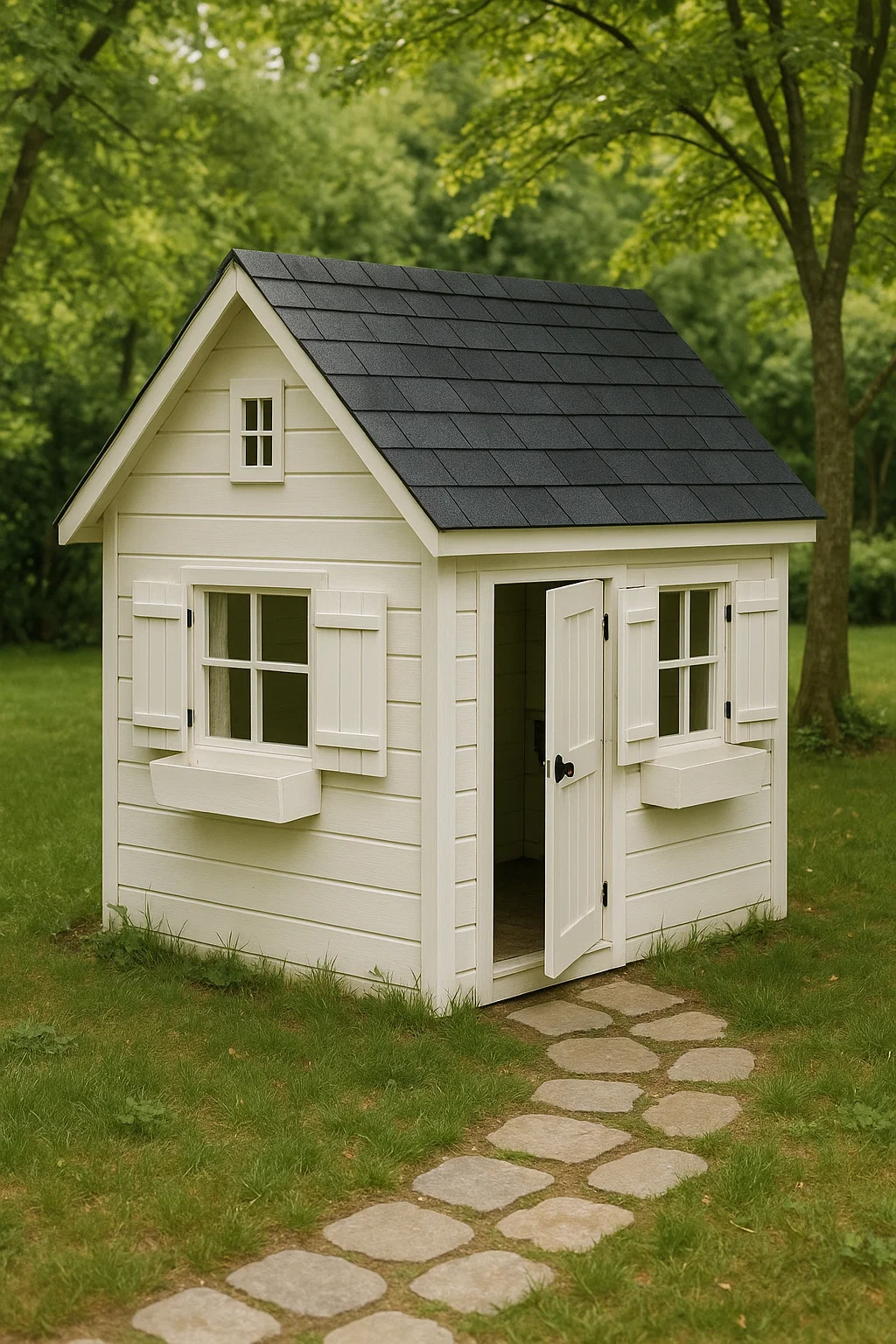 Cabane de jardin en bois blanc pour enfants, 130×110×150 cm fhZxSYa138XG