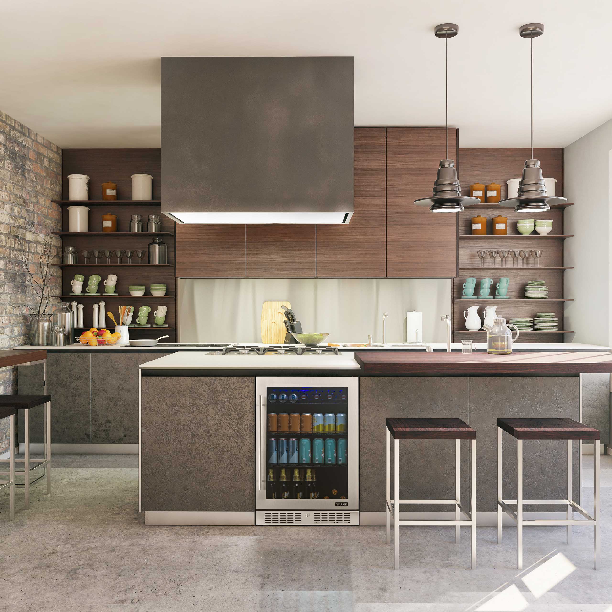 2025 Newair® Indbygget Rustfrit Stål Drikkevarekøleskab – 224 Dåser – 24