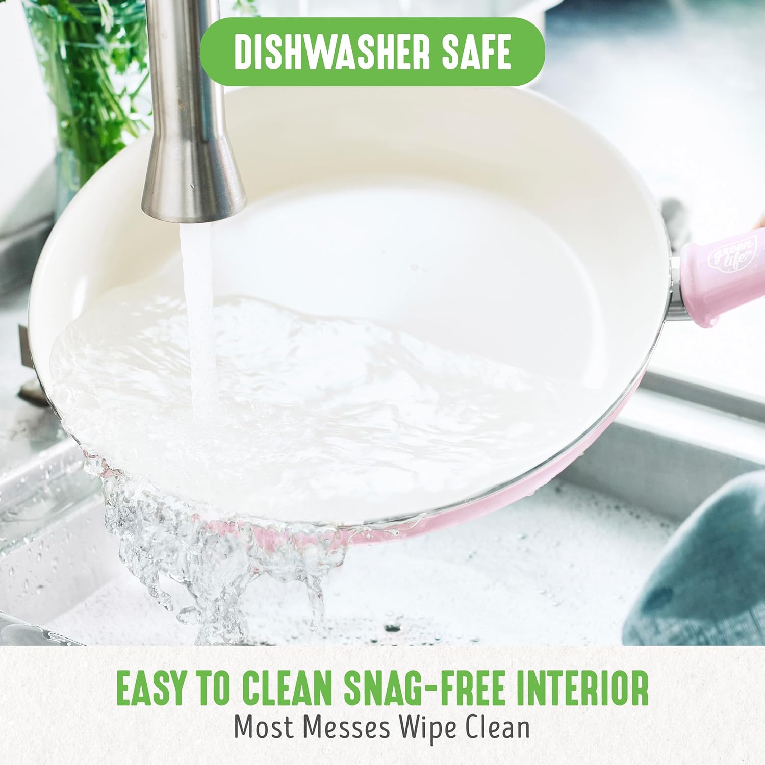 GreenLife Soft Grip 16-teiliges Antihaft-Keramik-Kochgeschirr-Set, bestehend aus Bratpfanne, Stielkasserolle und Topf, PFAS-frei, spülmaschinenfest, ofenfest, türkis