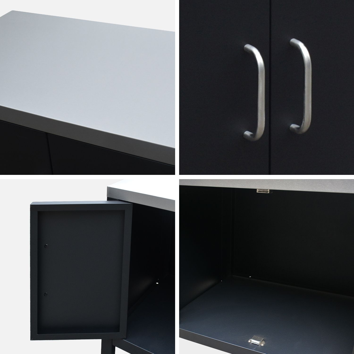 Cuisine d'extérieur en acier, 80 cm, noir