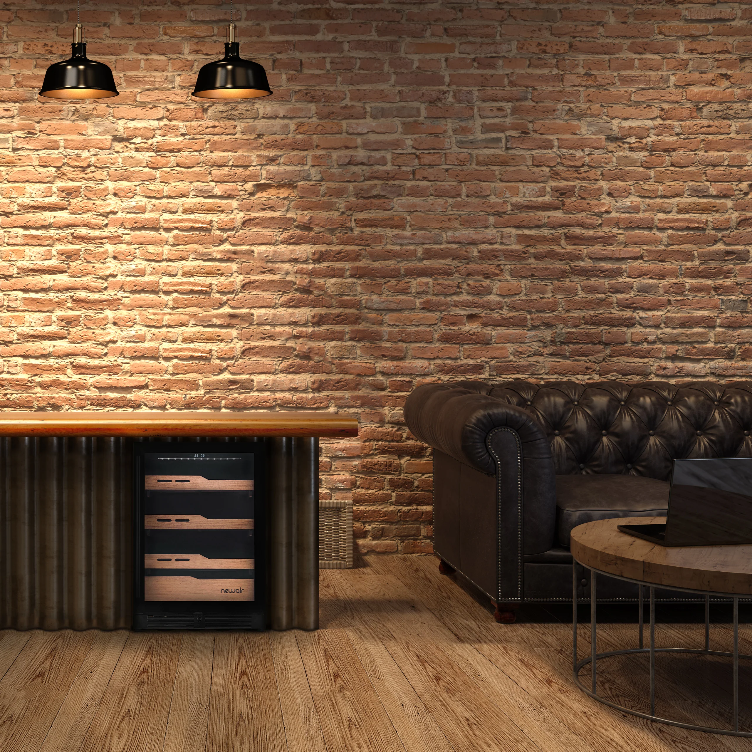 Cave à cigares électrique Newair® 2025. Capacité : 1 500 cigares. Encastrable ou sur pied.