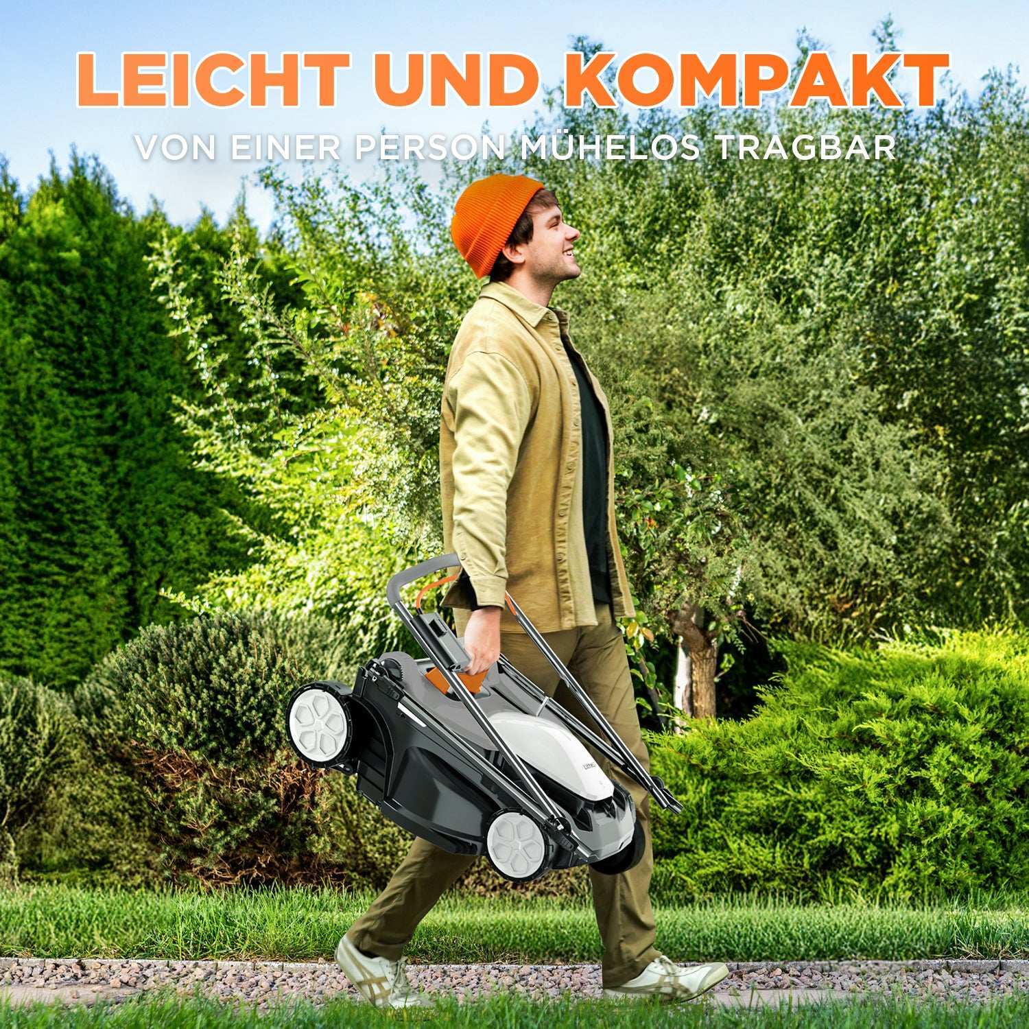 Tondeuse à gazon sans fil Handy+ U20 (2025) | 2 batteries 20 V, largeur de coupe 37 cm | Comprend 2 batteries SE 4,0 Ah | Pour pelouses jusqu'à 300 m²