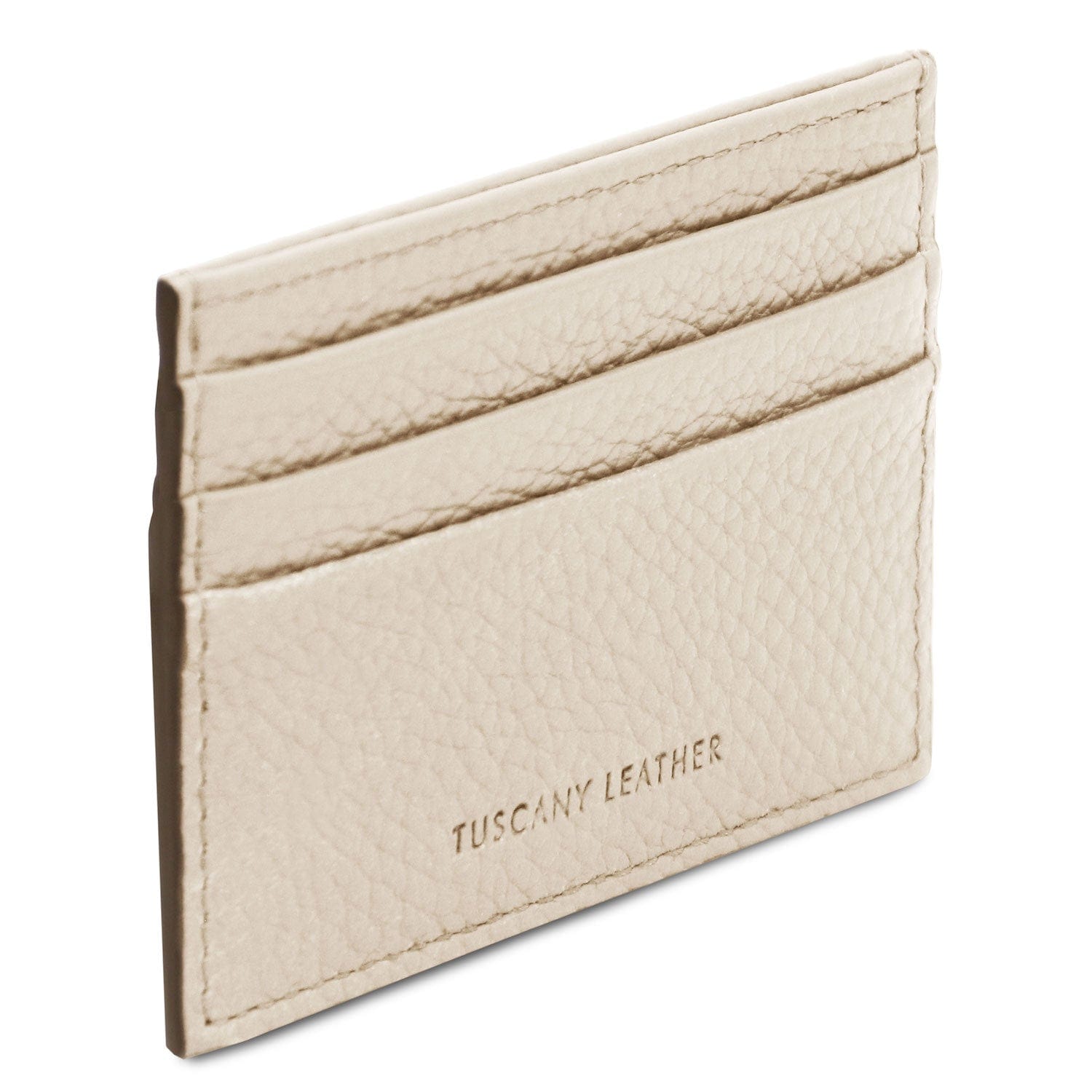 Leather card holder - 6 cards, pebbled leather | TL142472