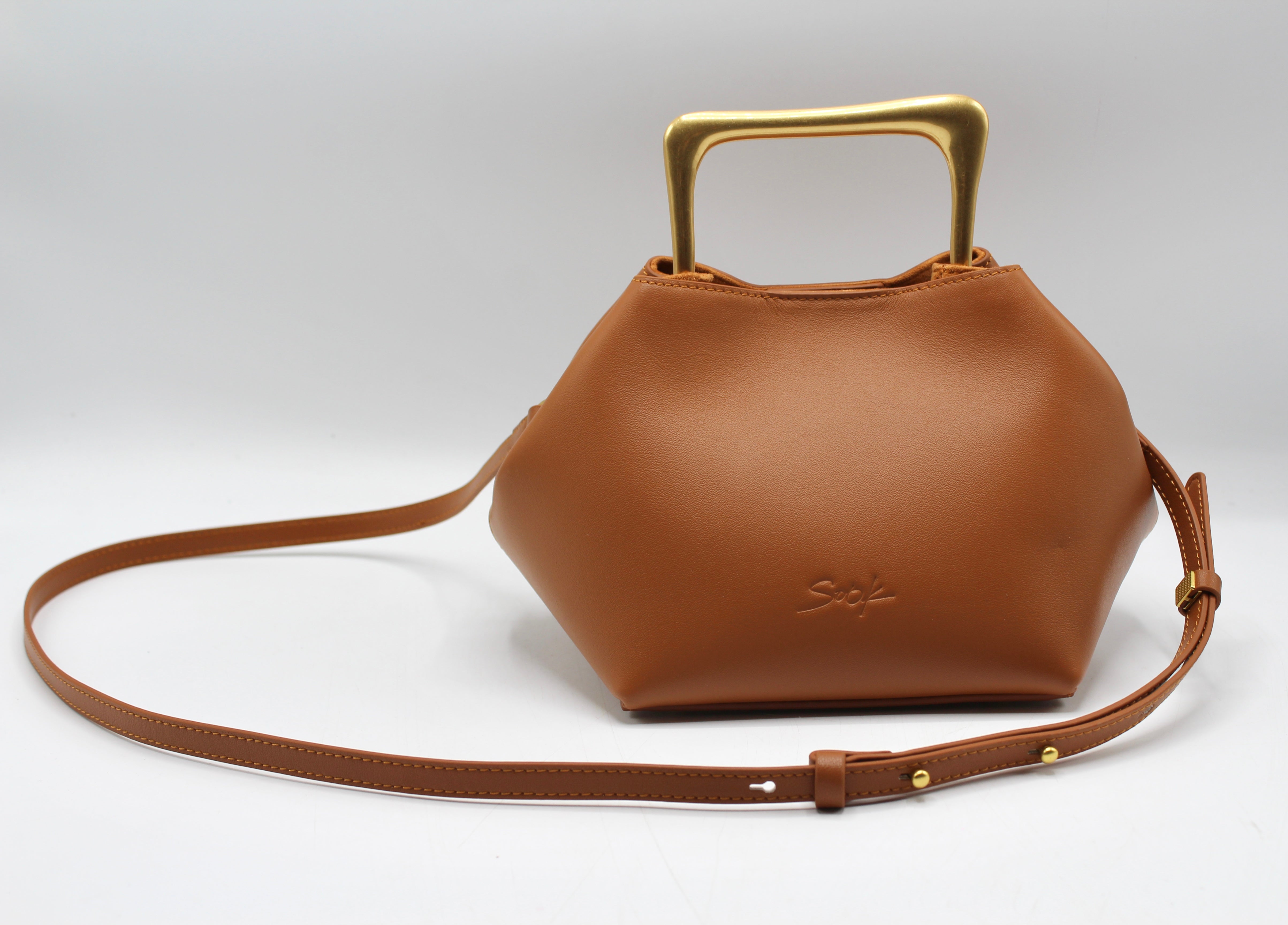 Sora - Metallic Handbag/Shoulder Bag Brown