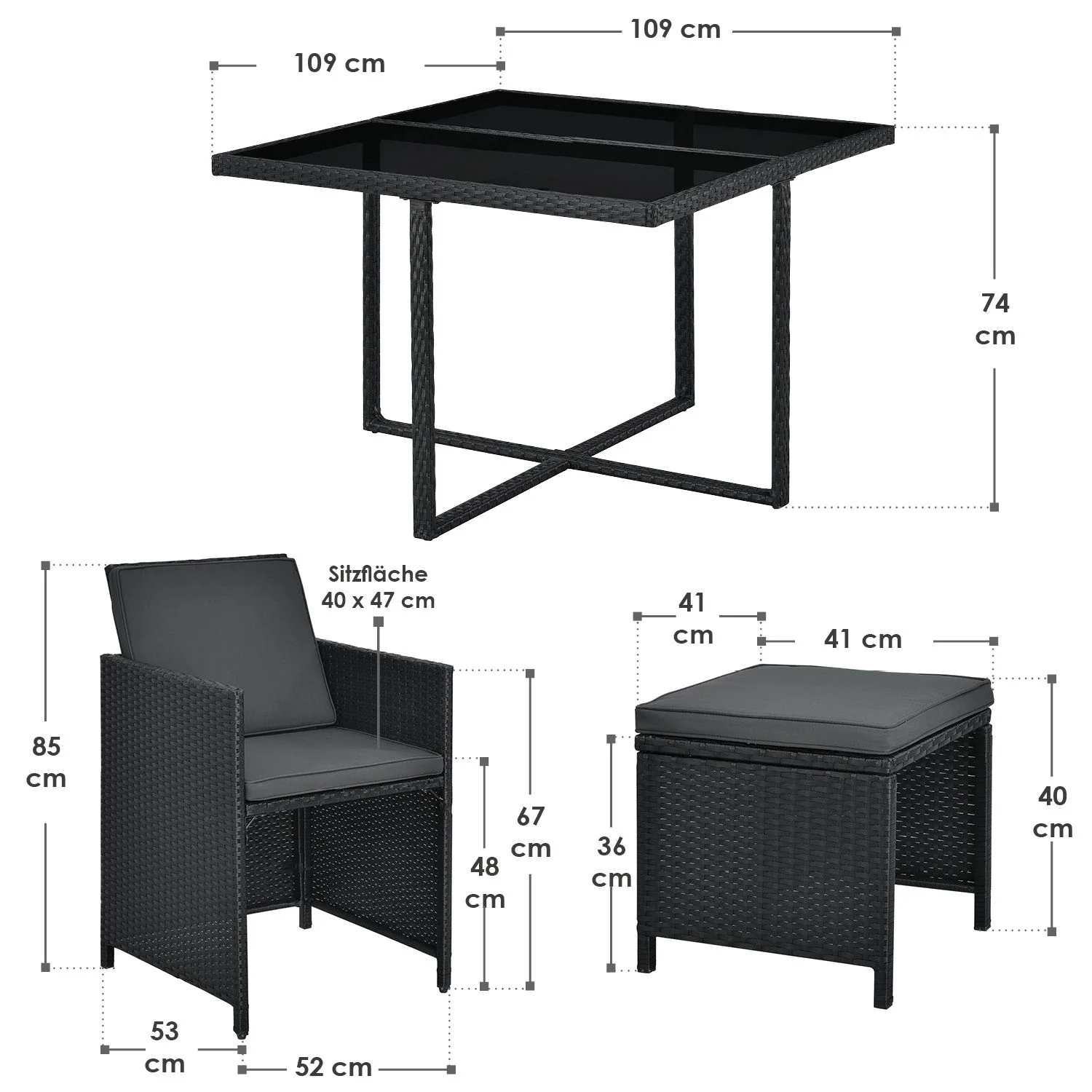 Ensemble de salon Baracoa L en polyrotin 2025