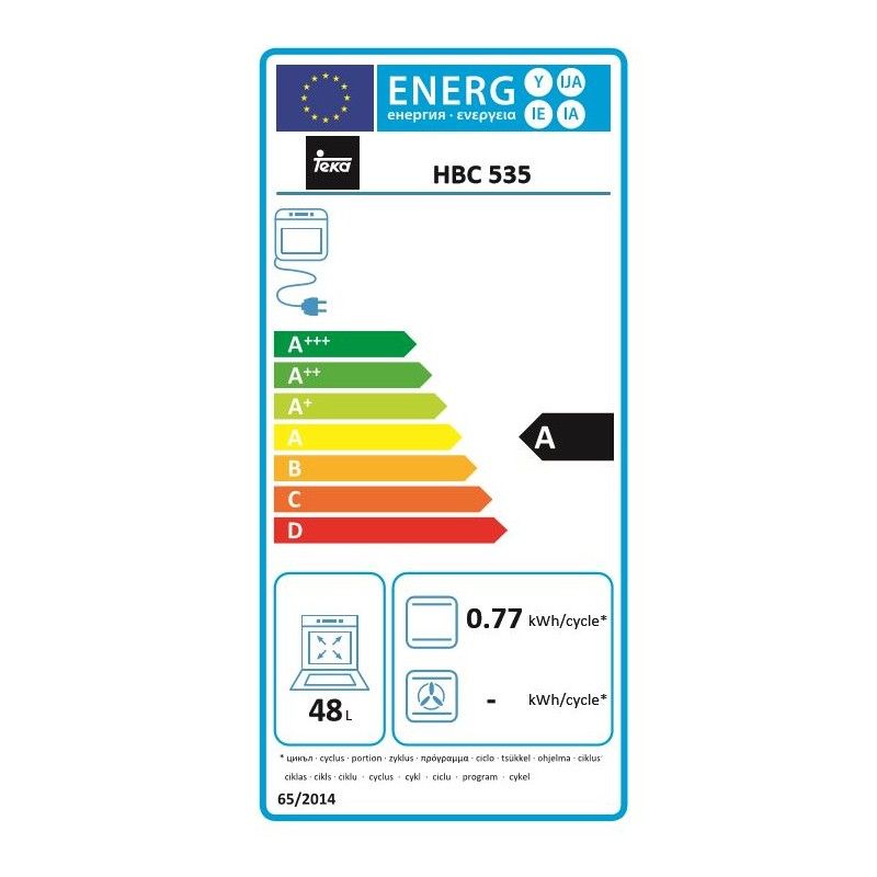 Teka HBC 535 SS 48L Backofen mit LED-Anzeige, 2593W, Edelstahl, Schwarz