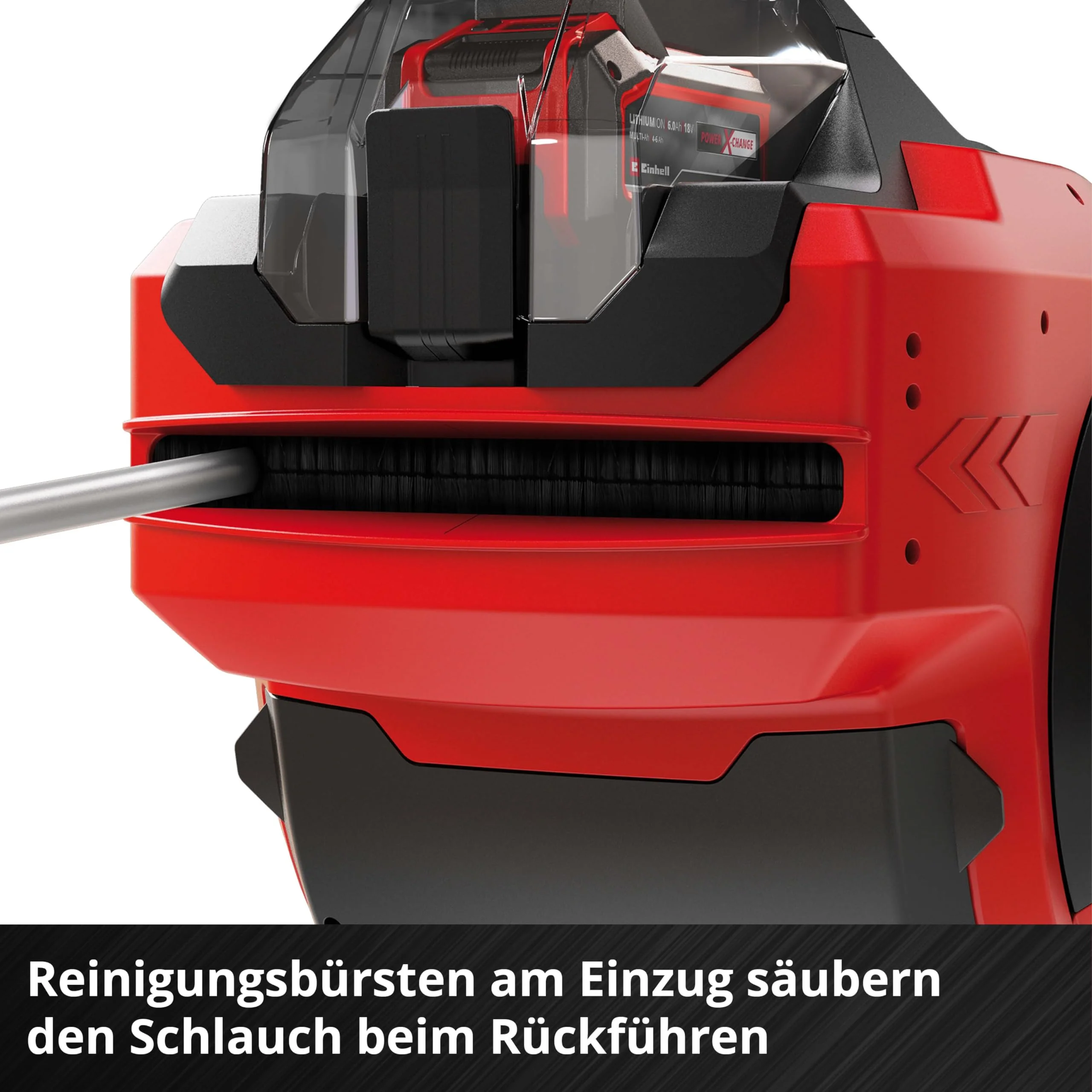 2025 Einhell GE-HR 18/30 Li-Solo Power X-Change batterislangeopruller (18V, automatisk oprulning, 180° rotation, vægmontering, 30m haveslange med sprøjte, batteri medfølger ikke)