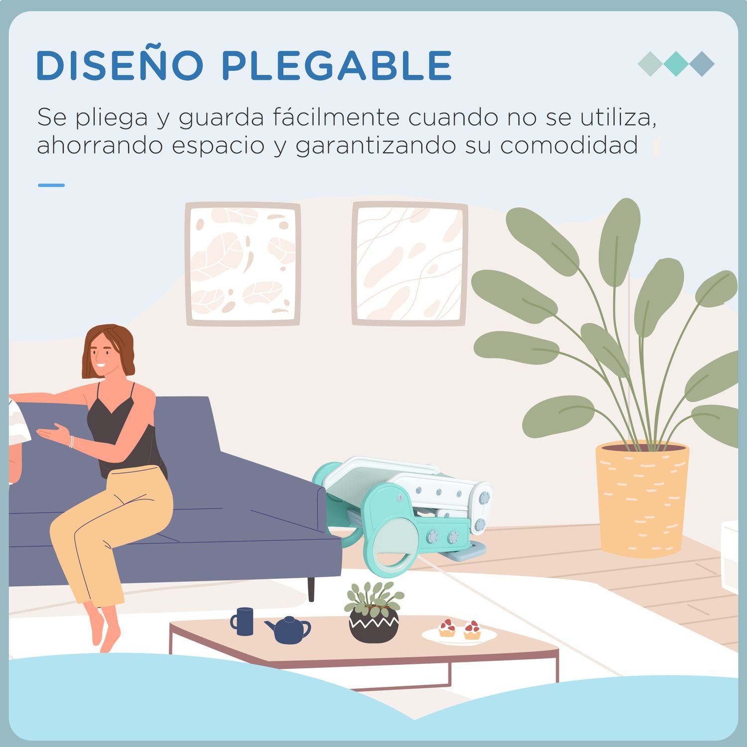 Aiyaplay Faltbare grüne Rutsche für Kinder von 18-36 Monaten