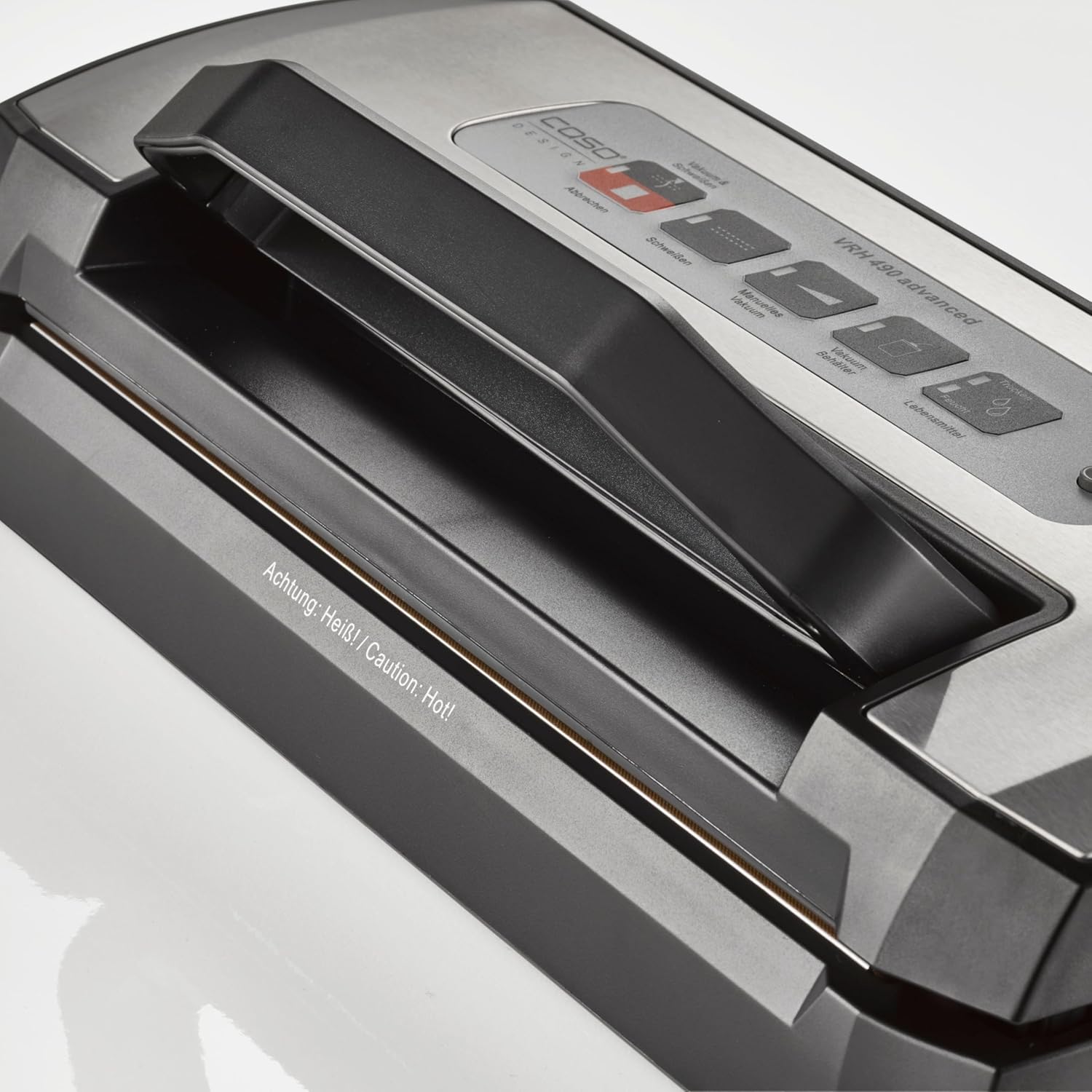 CASO VRH 790 Advanced Pro – Hochwertiger Vakuumierer für den privaten und professionellen Einsatz – Bis zu 200 Vakuumierzyklen in Folge möglich – Automatisches Vakuumieren von Flüssigkeiten – Edelstahl