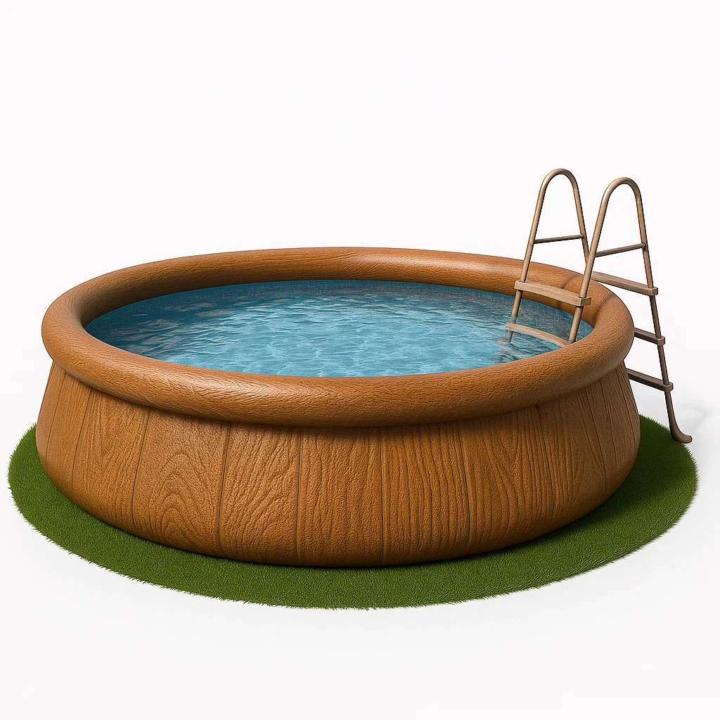 Piscine amovible 396x100 cm avec pompe de filtration, couleur marron HwYWATXE57fT